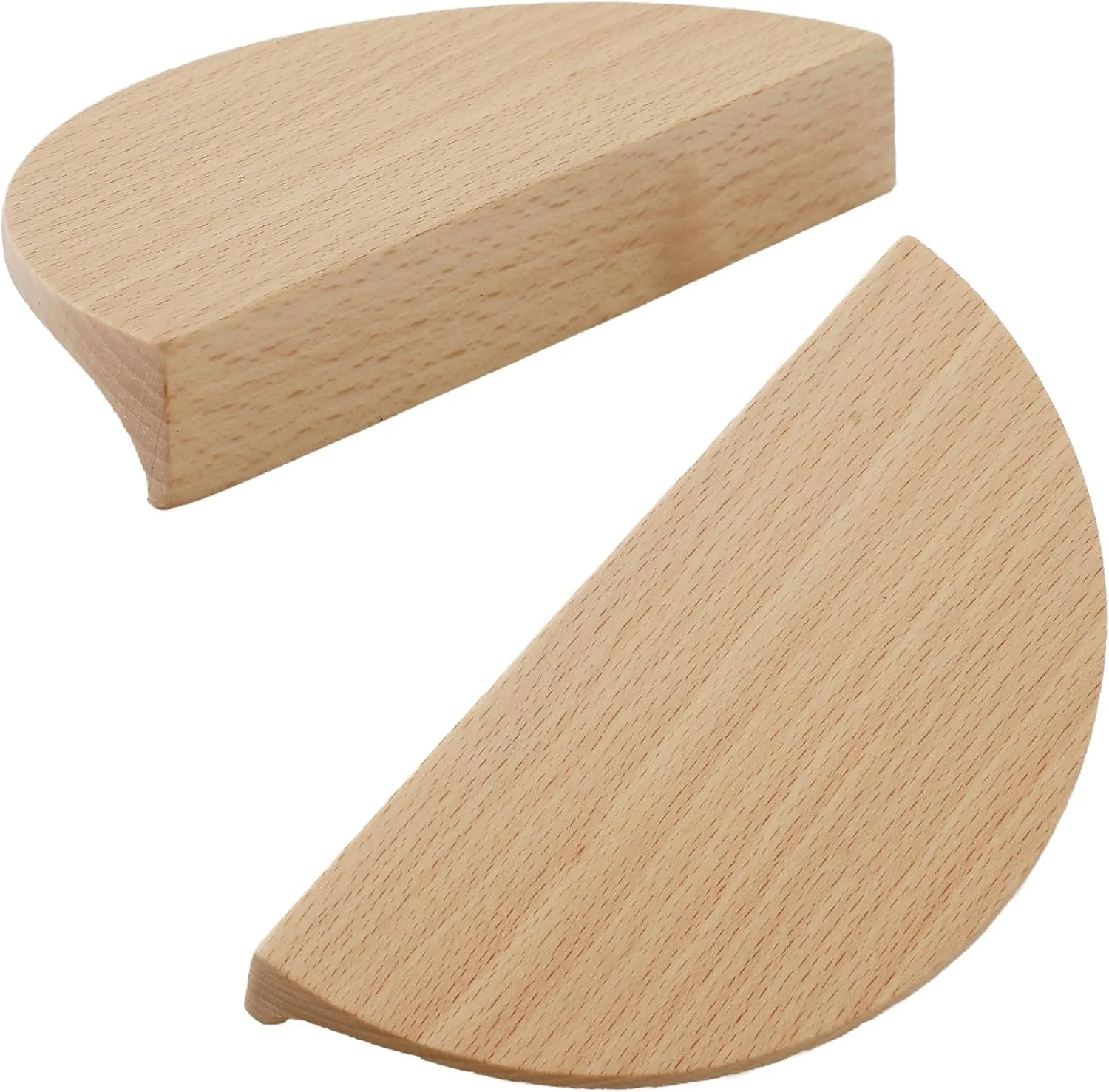 دستگیره کابینت چوبی نیم دایره AOBITE بسته 4 عددی، دستگیره های آشپزخانه با سخت افزار کشو کمد قدیمی، دستگیره کشو میز آرایش (طول 4.7 اینچ، مرکز سوراخ 2.52 اینچ) (4، چوب راش)