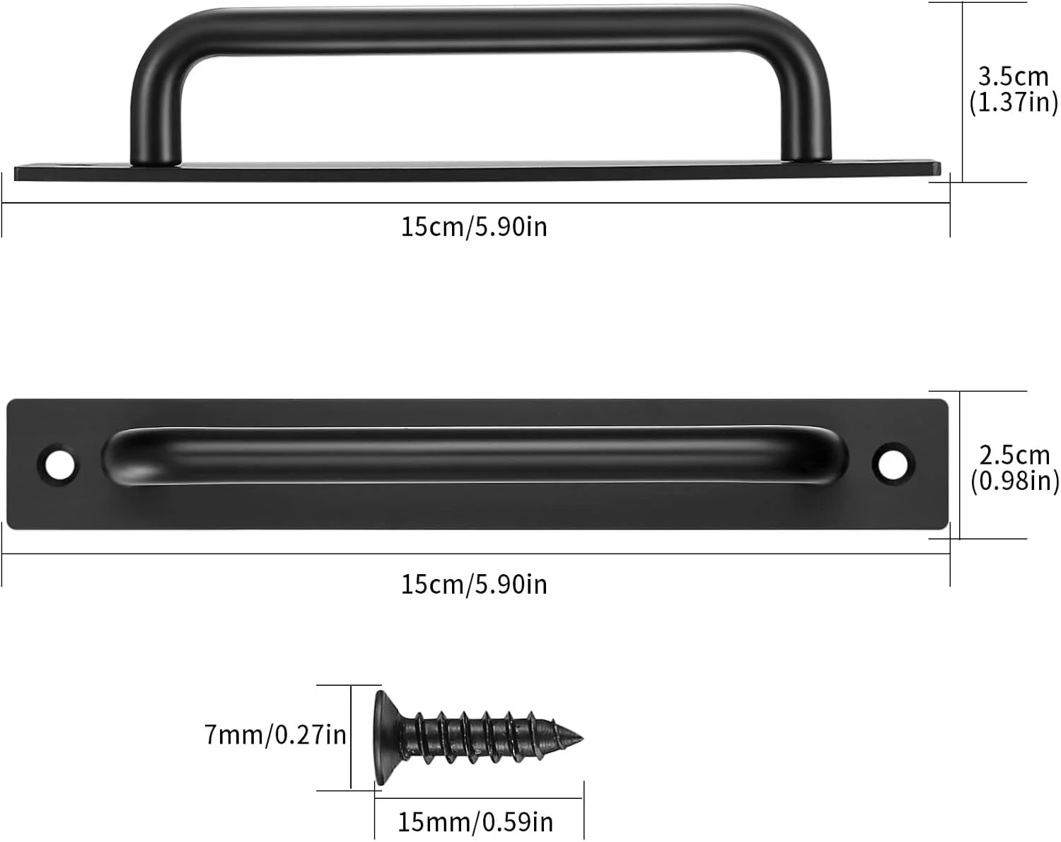 دستگیره های کشویی درب Aoyfuwell، 2 عدد، دستگیره های میله ای کشویی مشکی، دستگیره های فشاری، دستگیره های درب، مبلمان آشپزخانه، انبار باغ، سوله، گاراژ، کابینت، درب کمد با صفحه پشتی آلومینیومی