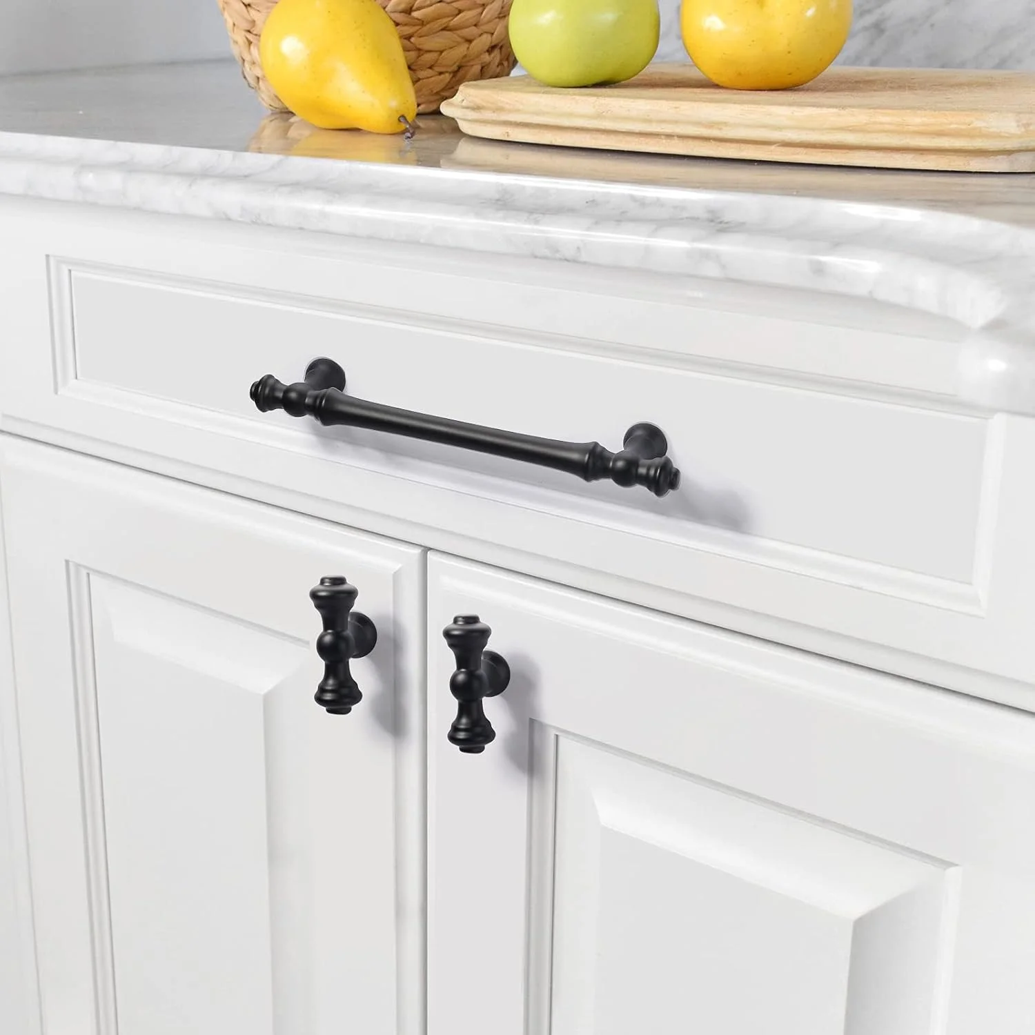دستگیره کابینت آشپزخانه آسیدراما، 10 عددی، 5 اینچی (128 میلی متر)، مشکی مات، سخت افزار کابینت آشپزخانه برای کشو و کمد