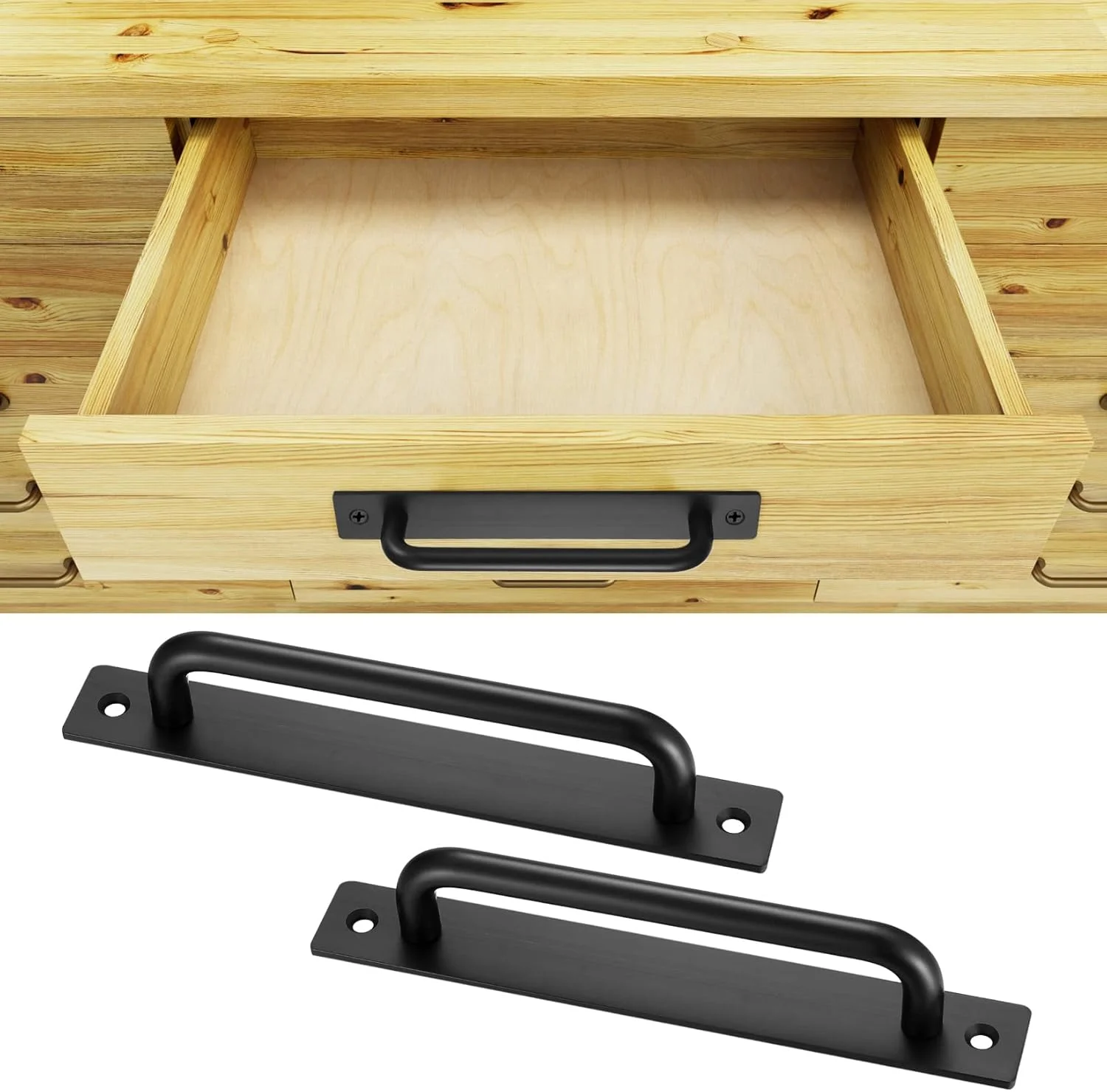 دستگیره های کشویی درب Aoyfuwell، 2 عدد، دستگیره های میله ای کشویی مشکی، دستگیره های فشاری، دستگیره های درب، مبلمان آشپزخانه، انبار باغ، سوله، گاراژ، کابینت، درب کمد با صفحه پشتی آلومینیومی