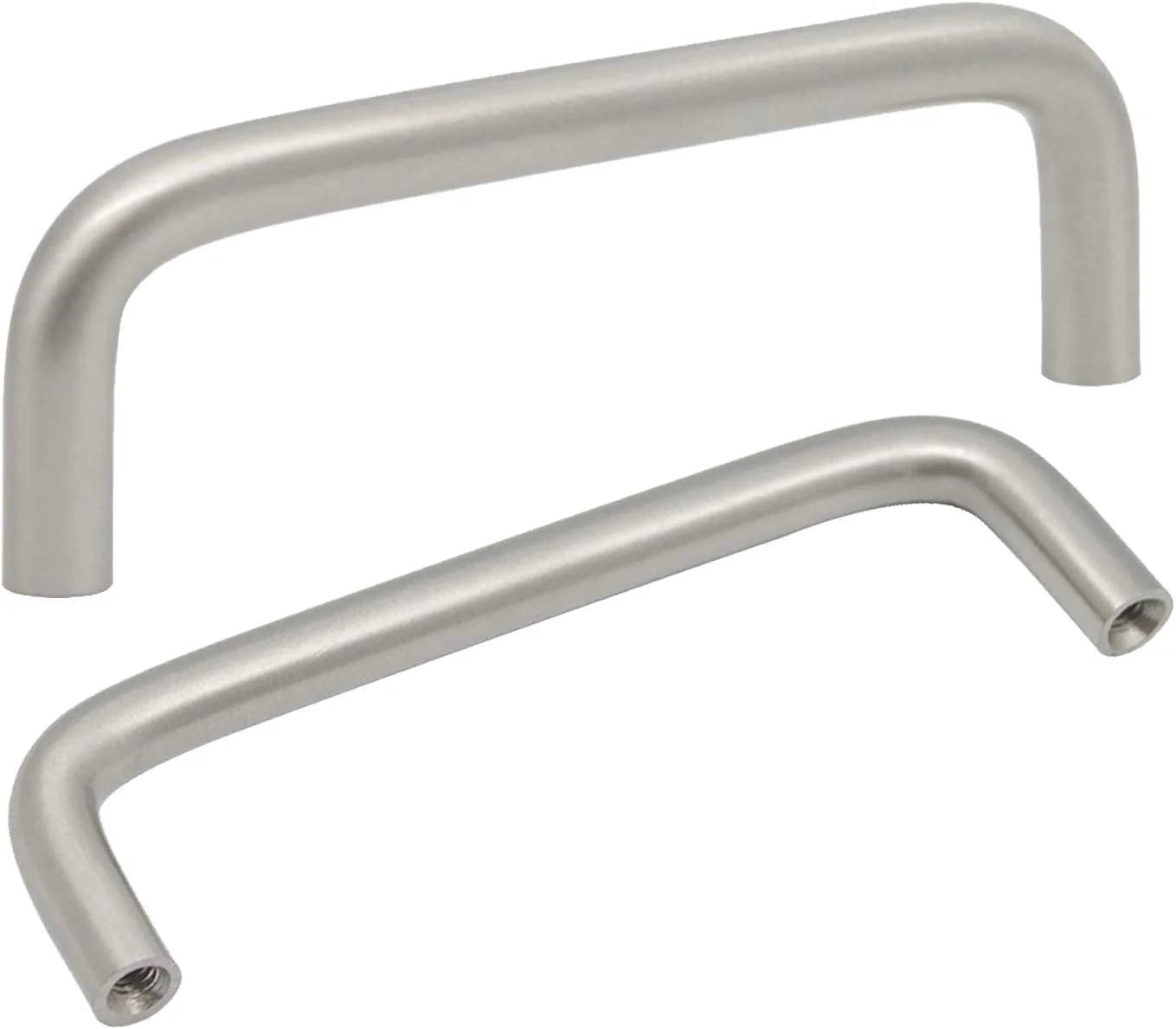 دستگیره گرد جامد استیل 4basix، فاصله مرکز سوراخ 100 میلی متر، دستگیره سخت افزاری کابینت U شکل برای درب کابینت آشپزخانه حمام اتاق خواب (8 عدد، 100 میلی متر/4 اینچ)