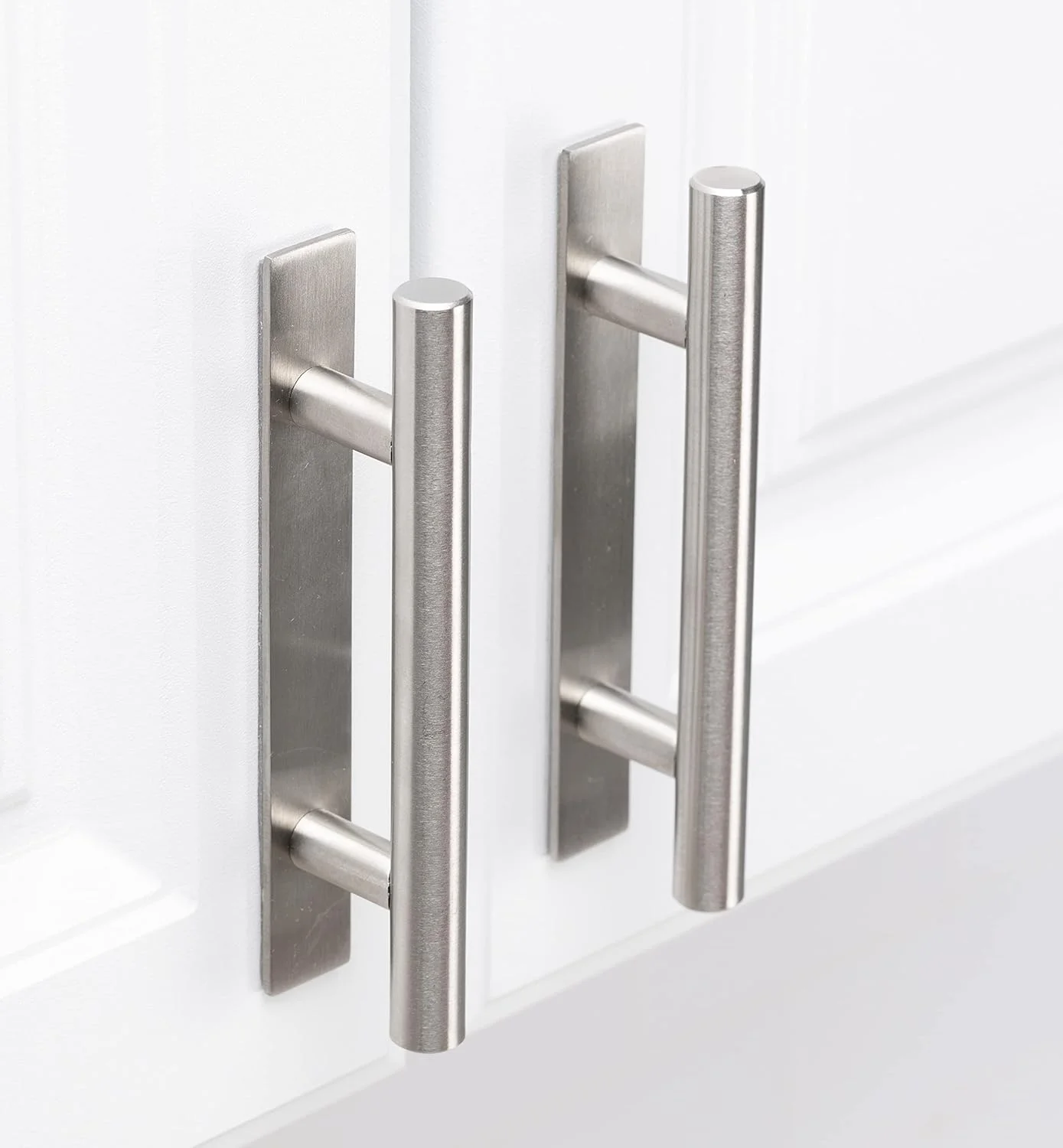 دستگیره چسبی کابینت Adherion، طول 12.7 سانتی متر | دستگیره چسبی بدون نیاز به سوراخ کاری برای کشوها، درها، کمدها، پنجره ها | چسب 3M | بسته 2 عددی، نیکل برس خورده | دستگیره های تمام فلزی چسبی کابینت