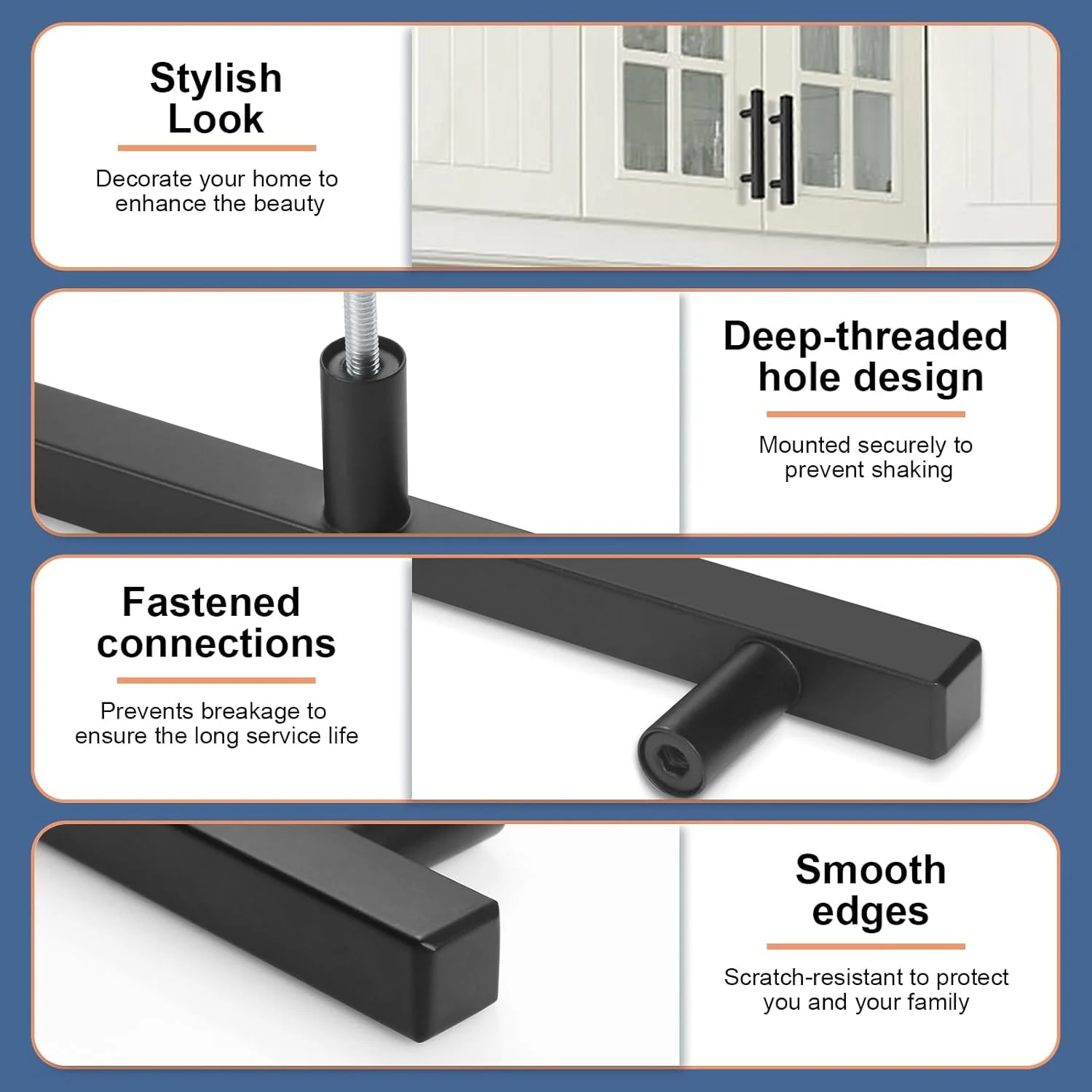 دستگیره کابینت مربعی AEEKEL، بسته 30 عددی، مشکی مات، طول 5 اینچ، فاصله مرکز سوراخ 3 اینچ، دستگیره آشپزخانه برای کشوها و کابینت ها، سخت افزار استیل ضد زنگ برای اتاق خواب، حمام و دفتر دستگیره کابینت مربعی AEEKEL، بسته 30 عددی، مشکی مات، طول 5 اینچ، فاصله مرکز سوراخ 3 اینچ، دستگیره آشپزخانه برای کشوها و کابینت ها، سخت افزار استیل ضد زنگ برای اتاق خواب، حمام و دفتر