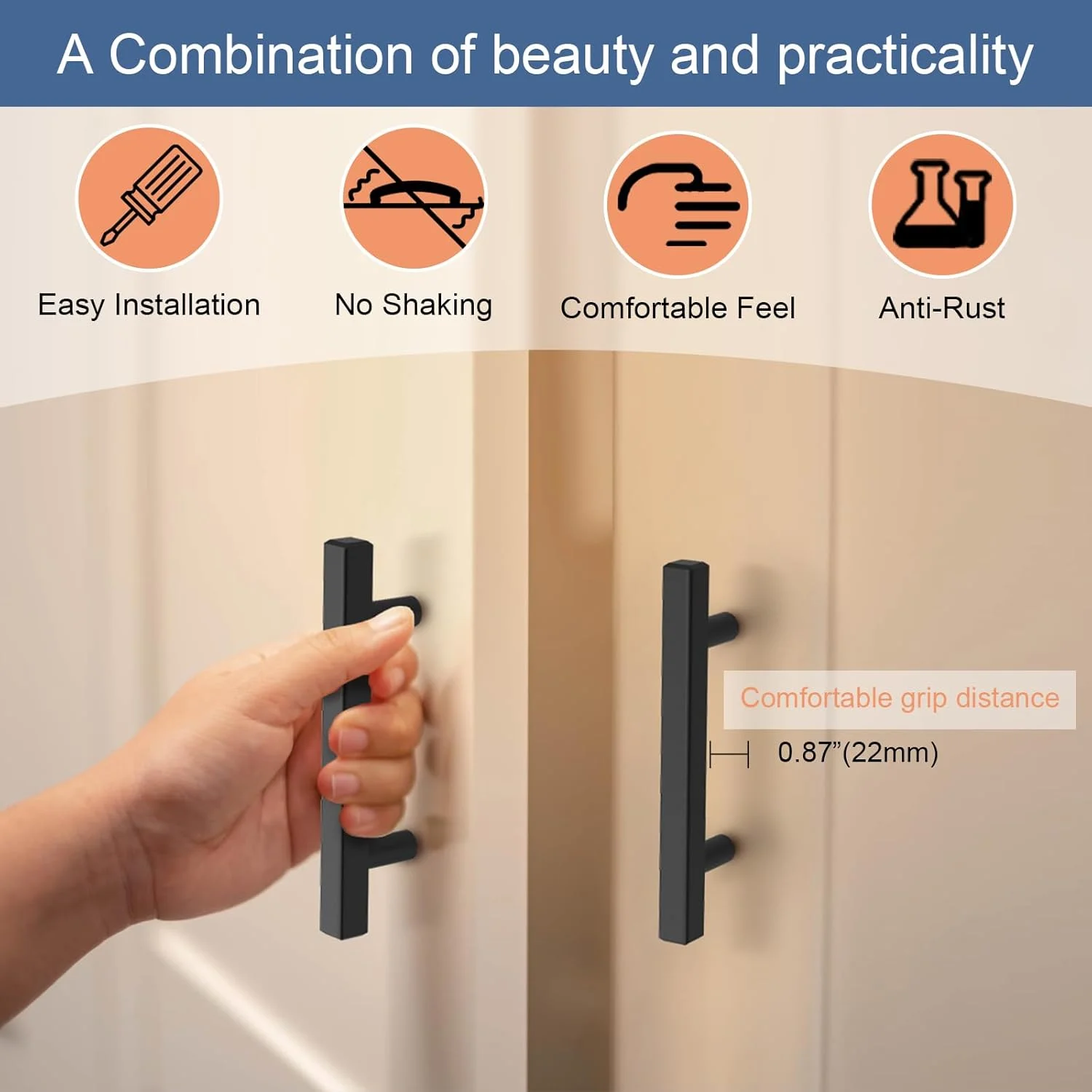 دستگیره کابینت مربعی AEEKEL، بسته 30 عددی، مشکی مات، طول 5 اینچ، فاصله مرکز سوراخ 3 اینچ، دستگیره آشپزخانه برای کشوها و کابینت ها، سخت افزار استیل ضد زنگ برای اتاق خواب، حمام و دفتر دستگیره کابینت مربعی AEEKEL، بسته 30 عددی، مشکی مات، طول 5 اینچ، فاصله مرکز سوراخ 3 اینچ، دستگیره آشپزخانه برای کشوها و کابینت ها، سخت افزار استیل ضد زنگ برای اتاق خواب، حمام و دفتر