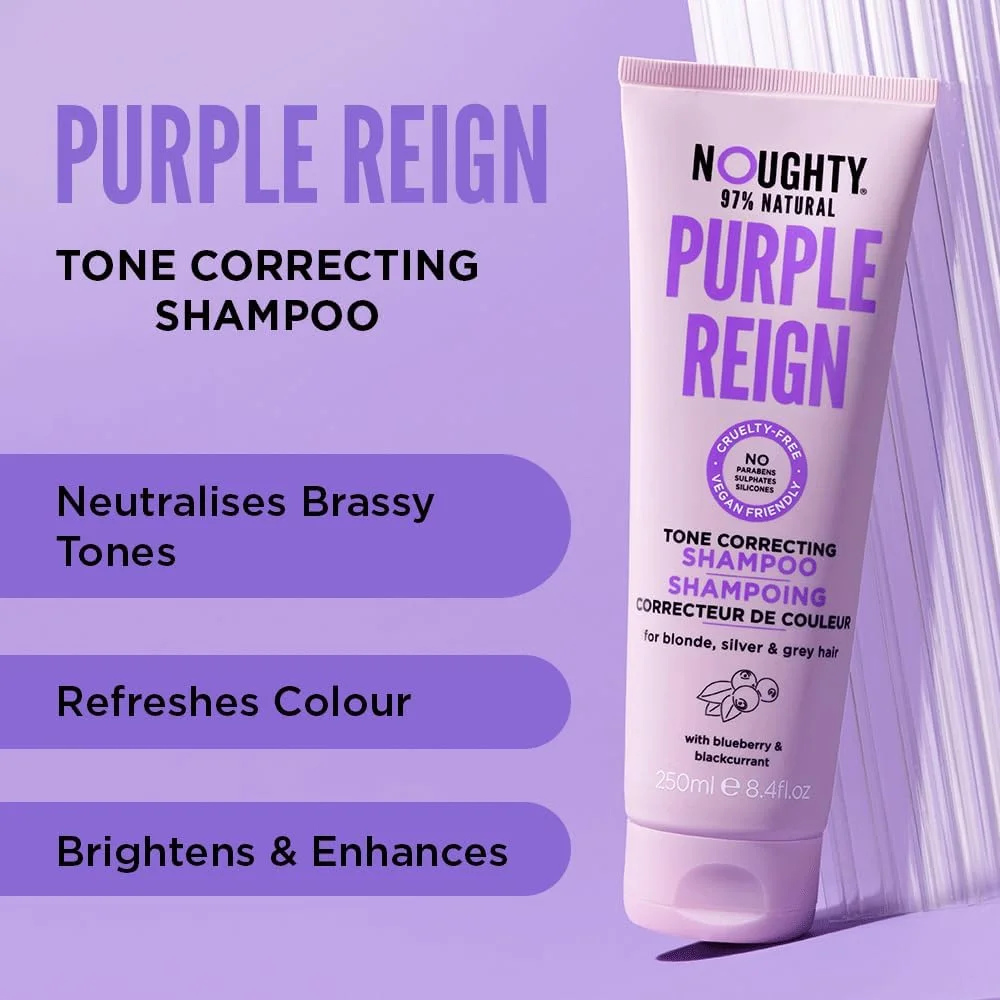 شامپو تصحیح کننده رنگ مو بنفش ناگتی با 97% مواد طبیعی برای موهای بلوند، خاکستری یا نقره ای، از بین برنده رنگ های زرد و نارنجی با بلوبری و انگور فرنگی سیاه، مراقبت از مو وگان و بدون سولفات، 250 میلی لیتر شامپو تصحیح کننده رنگ مو بنفش ناگتی با 97% مواد طبیعی برای موهای بلوند، خاکستری یا نقره ای، از بین برنده رنگ های زرد و نارنجی با بلوبری و انگور فرنگی سیاه، مراقبت از مو وگان و بدون سولفات، 250 میلی لیتر