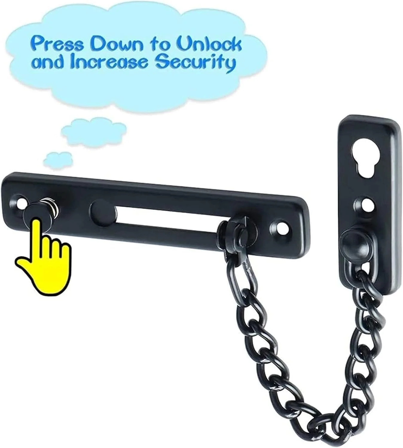 قفل زنجیری درب CyanCloud، محافظ درب استیل ضد زنگ، محافظ زنجیری امنیتی با قفل فشاری ضد سرقت فنری، قفل درب سنگین و صیقلی با پیچ برای ایمنی خانه قفل زنجیری درب CyanCloud، محافظ درب استیل ضد زنگ، محافظ زنجیری امنیتی با قفل فشاری ضد سرقت فنری، قفل درب سنگین و صیقلی با پیچ برای ایمنی خانه