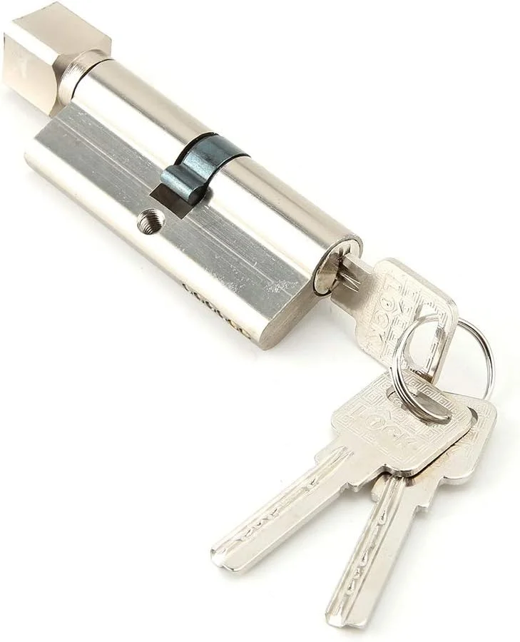 سیلندر قفل درب ضد سرقت BTER، سیلندر کلید قفل چند طرفه پایدار مقاوم در برابر سایش ایمن 70 میلی متر با کلید برای دفتر کار و منزل