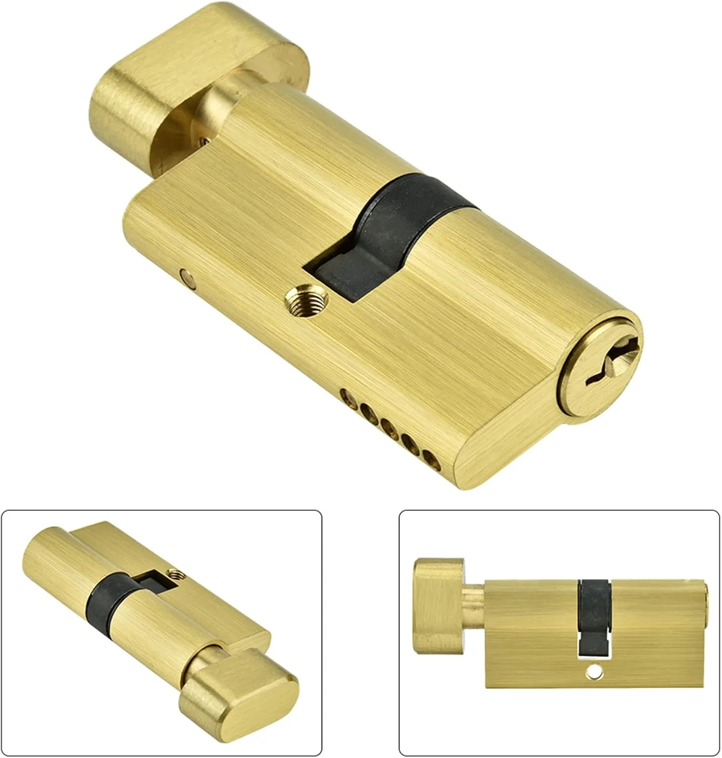 سیلندر قفل، سیلندر کلید درب، سیلندر مسی 65 میلی‌متری، سیلندر قفل تک زبانه با 3 کلید برای امنیت واحد ذخیره‌سازی