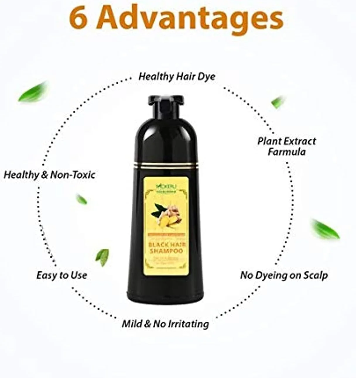 شامپو رنگ موی مشکی حاوی عصاره زنجبیل موکِرو، مناسب آقایان و بانوان - 500 میلی لیتر + 500 میلی لیتر، 2 عدد شامپو رنگ موی مشکی حاوی عصاره زنجبیل موکِرو، مناسب آقایان و بانوان - 500 میلی لیتر + 500 میلی لیتر، 2 عدد