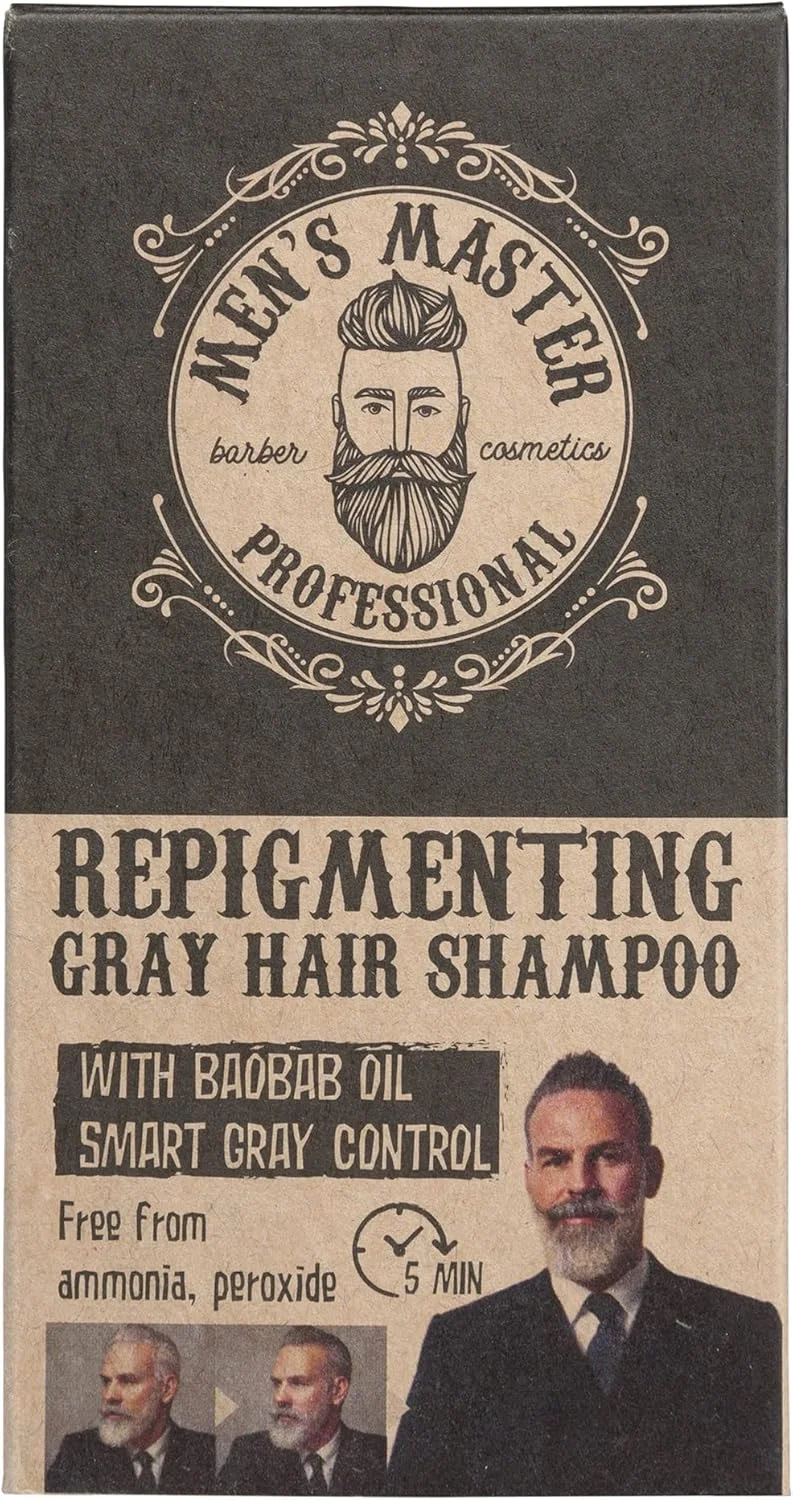 شامپو رنگساژ مو مردانه مستر برای موهای خاکستری | حاوی روغن بائوباب و رنگ دهی در 5 دقیقه | ایجاد کننده تناژ خاکستری روشن طبیعی | فاقد آمونیاک، اکسیدان و پراکسید | 120 میلی لیتر شامپو رنگساژ مو مردانه مستر برای موهای خاکستری | حاوی روغن بائوباب و رنگ دهی در 5 دقیقه | ایجاد کننده تناژ خاکستری روشن طبیعی | فاقد آمونیاک، اکسیدان و پراکسید | 120 میلی لیتر