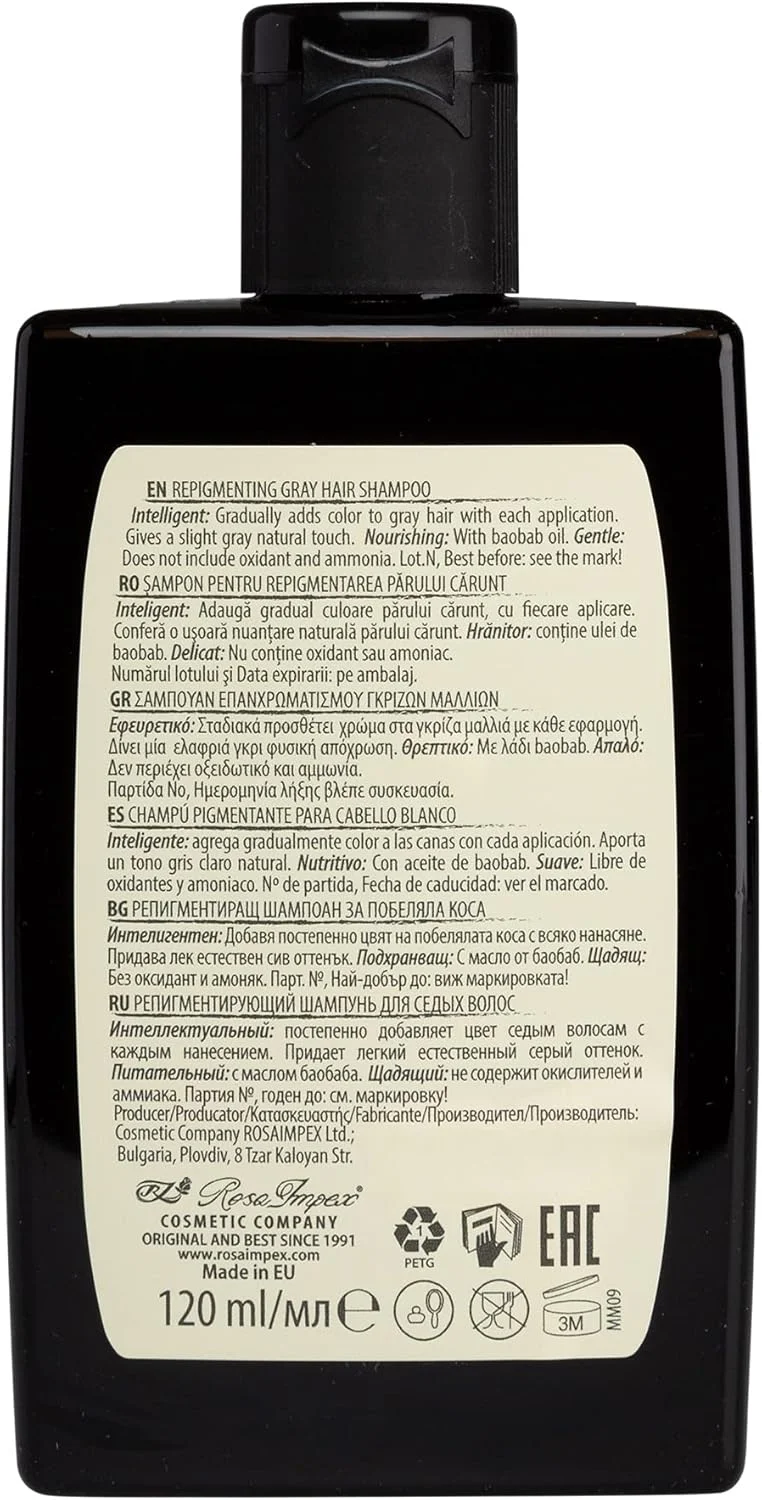 شامپو رنگساژ مو مردانه مستر برای موهای خاکستری | حاوی روغن بائوباب و رنگ دهی در 5 دقیقه | ایجاد کننده تناژ خاکستری روشن طبیعی | فاقد آمونیاک، اکسیدان و پراکسید | 120 میلی لیتر شامپو رنگساژ مو مردانه مستر برای موهای خاکستری | حاوی روغن بائوباب و رنگ دهی در 5 دقیقه | ایجاد کننده تناژ خاکستری روشن طبیعی | فاقد آمونیاک، اکسیدان و پراکسید | 120 میلی لیتر