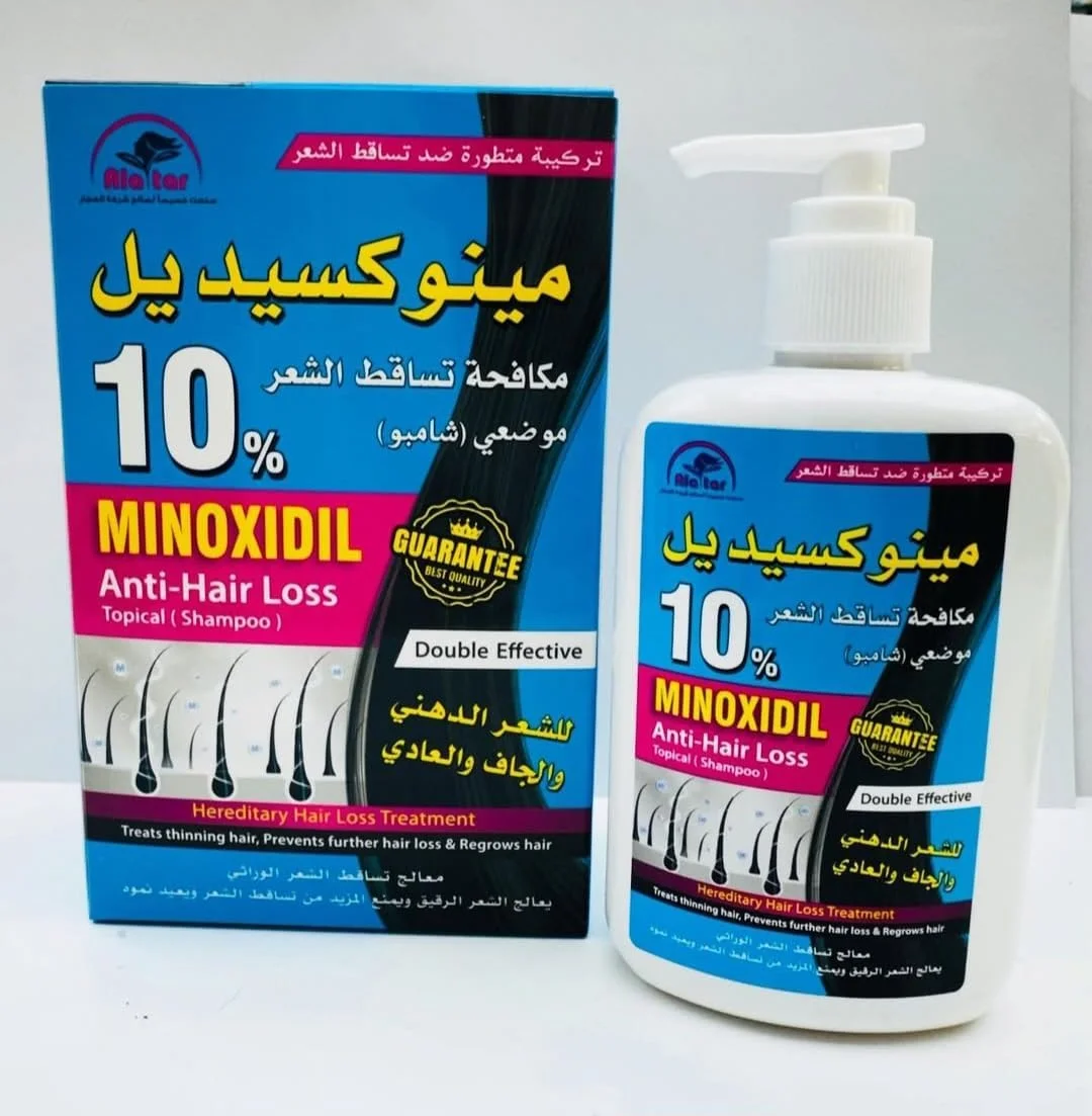 شامپو درمان ریزش مو ماینوکسیدیل، فرمول موثر دوگانه 10%، برای موهای خشک و معمولی - مينوكسيديل مكافحة تساقط الشعر