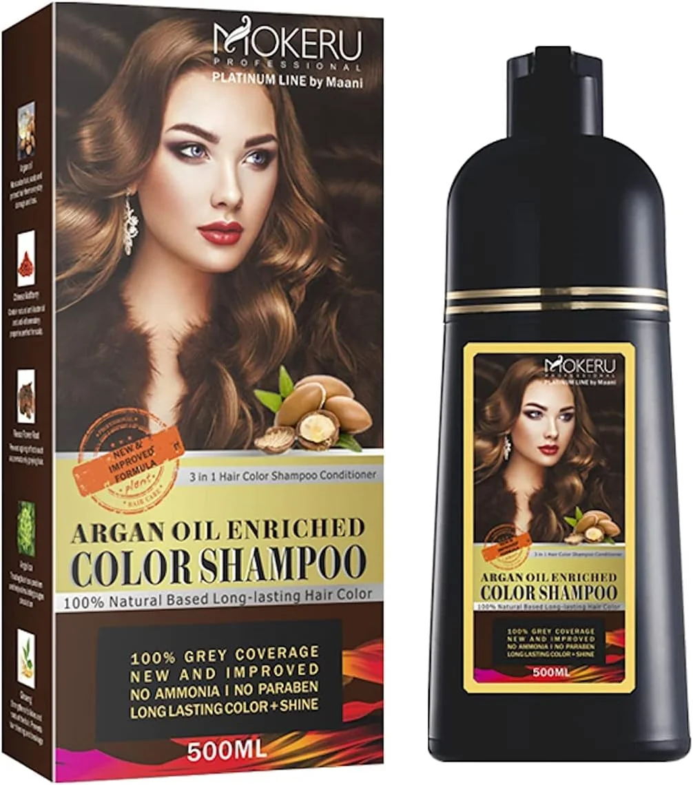 شامپو رنگ موی روغن آرگان مانی موکرو، رنگ قهوه ای روشن، 500 میلی لیتر، بسته ویژه با عملکرد سریع و ماندگاری طولانی شامپو رنگ موی روغن آرگان مانی موکرو، رنگ قهوه ای روشن، 500 میلی لیتر، بسته ویژه با عملکرد سریع و ماندگاری طولانی