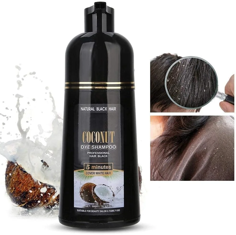 شامپو رنگ مو روغن آرگان مانی - رنگ موی طبیعی، مشکی، ماندگاری طولانی، بدون آمونیاک، 500 میلی لیتر، عملکرد سریع فوری، درخشش ویژه، مناسب برای موهای معمولی و رنگ شده