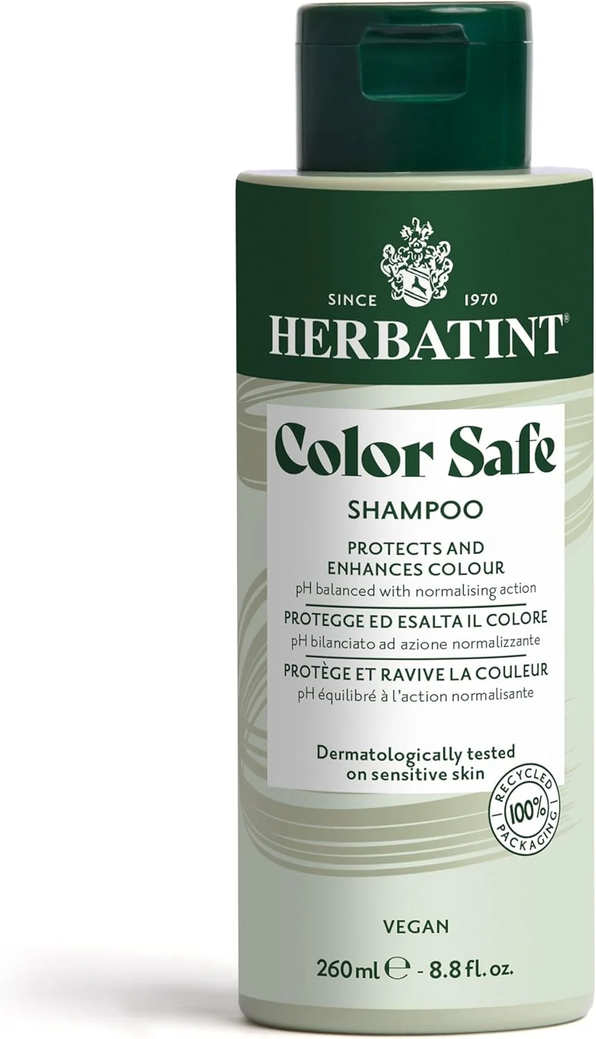 شامپو محافظ رنگ مو هرباتینت کالر سیف - 260 میلی لیتر | طراحی شده ویژه برای مراقبت و محافظت از موهای رنگ شده | حاوی آلوئه ورا ارگانیک، pH اسیدی، 93% مواد طبیعی، وگان