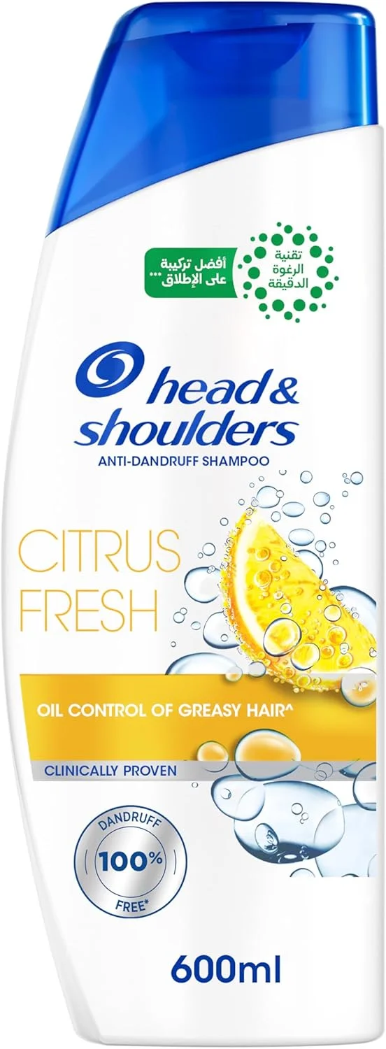 شامپو ضد شوره موهای چرب Head & Shoulders با رایحه مرکبات، 600 میلی لیتر