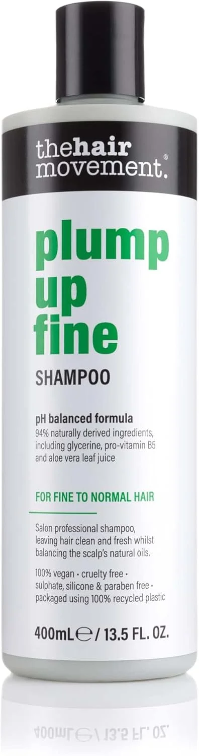 شامپو حجم دهنده موهای نازک دِ هیر موومنت (400 میلی لیتر) - افزایش حجم، استحکام و درخشندگی برای مبارزه با چربی و ریشه های چرب - مناسب موهای معمولی تا نازک - بدون تست حیوانی، وگان، پلاستیک 100% بازیافتی بریتانیا
