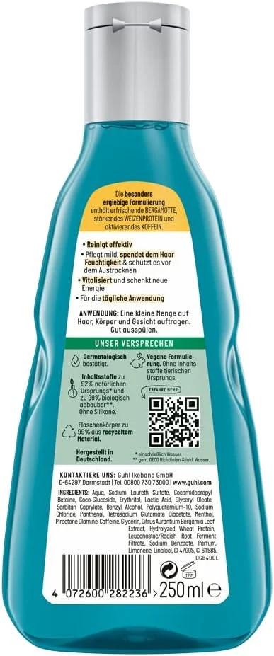 شامپو 3 در 1 مردانه گوهل مدل فرش اند کر - حجم: 250 میلی لیتر - برای مو، بدن و صورت - نوع مو: معمولی