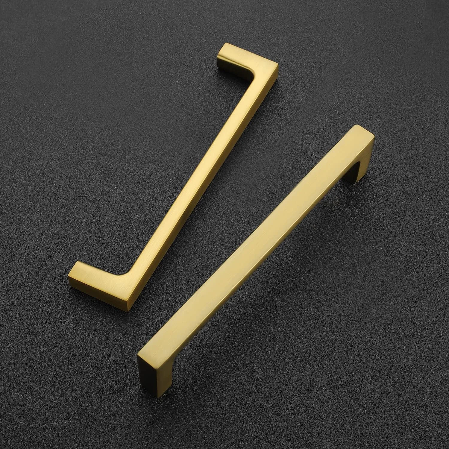 روینت بسته 10 عددی دستگیره کابینت مربع توپر 5 اینچی برنجی برس خورده، دستگیره کشو، سخت افزار کابینت آشپزخانه، دستگیره کابینت آشپزخانه، مرکز سوراخ 5 اینچی