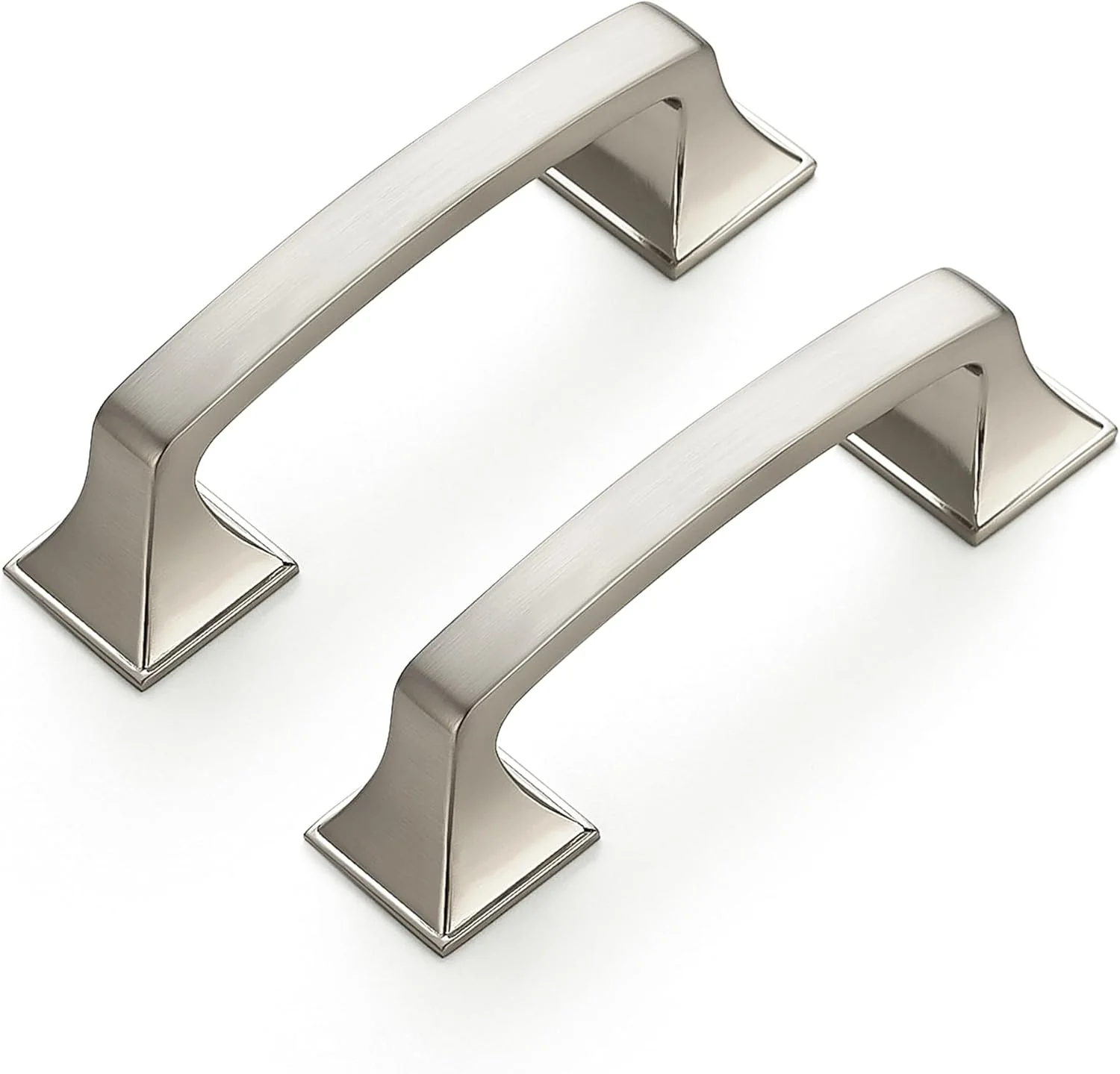 روینت بسته 30 عددی دستگیره کمانی کابینت مربع 3 اینچی، دستگیره های نیکل برس خورده نقره ای برای کشو، سخت افزار کابینت آشپزخانه، دستگیره کابینت و کمد