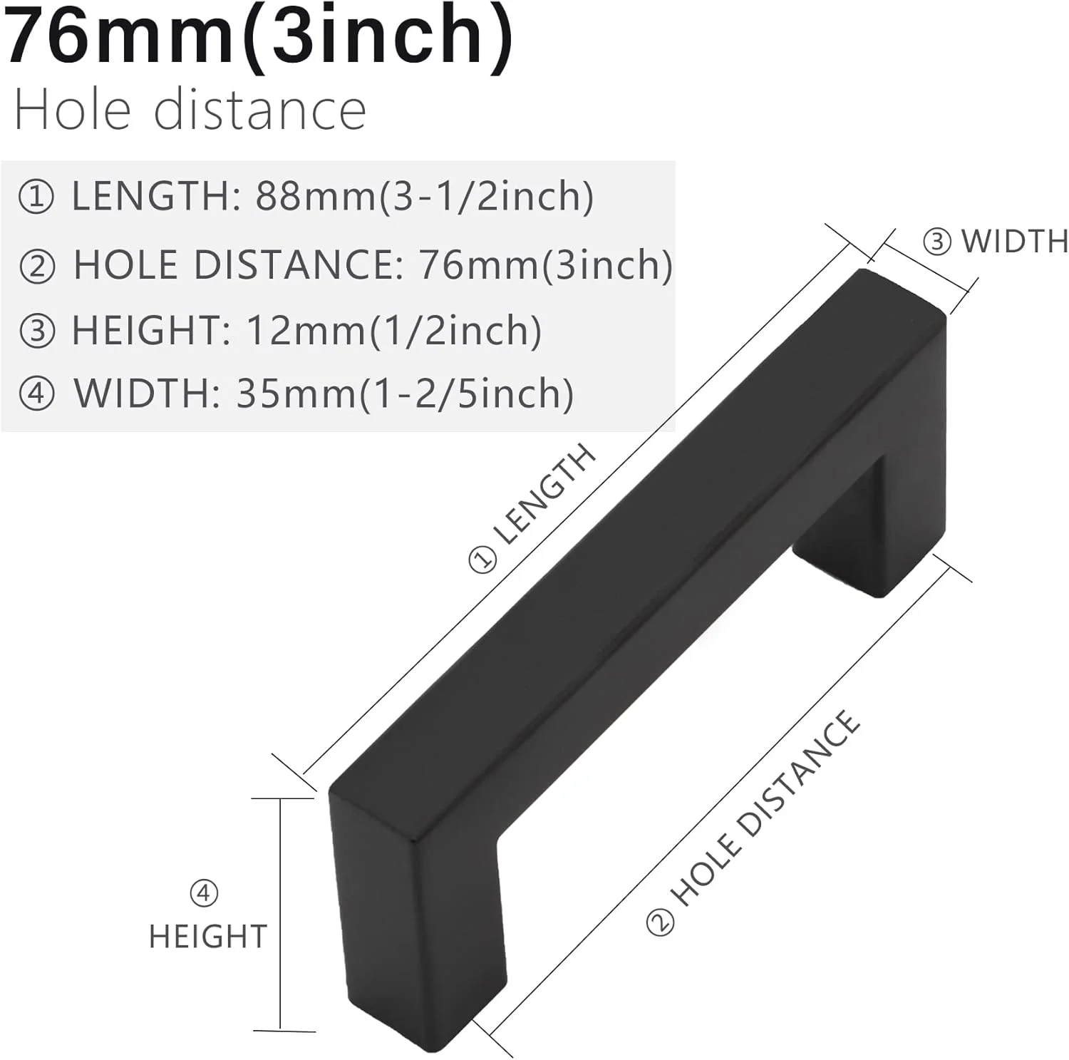 دستگیره کابینت Redunest، دستگیره های مشکی مات کابینت، دستگیره های مربعی کشو، بسته 5 عددی، دستگیره های درب کابینت آشپزخانه استیل ضد زنگ 3 اینچی، دستگیره های سخت افزاری کشو، فاصله مرکز سوراخ 76 میلی متر دستگیره کابینت Redunest، دستگیره های مشکی مات کابینت، دستگیره های مربعی کشو، بسته 5 عددی، دستگیره های درب کابینت آشپزخانه استیل ضد زنگ 3 اینچی، دستگیره های سخت افزاری کشو، فاصله مرکز سوراخ 76 میلی متر