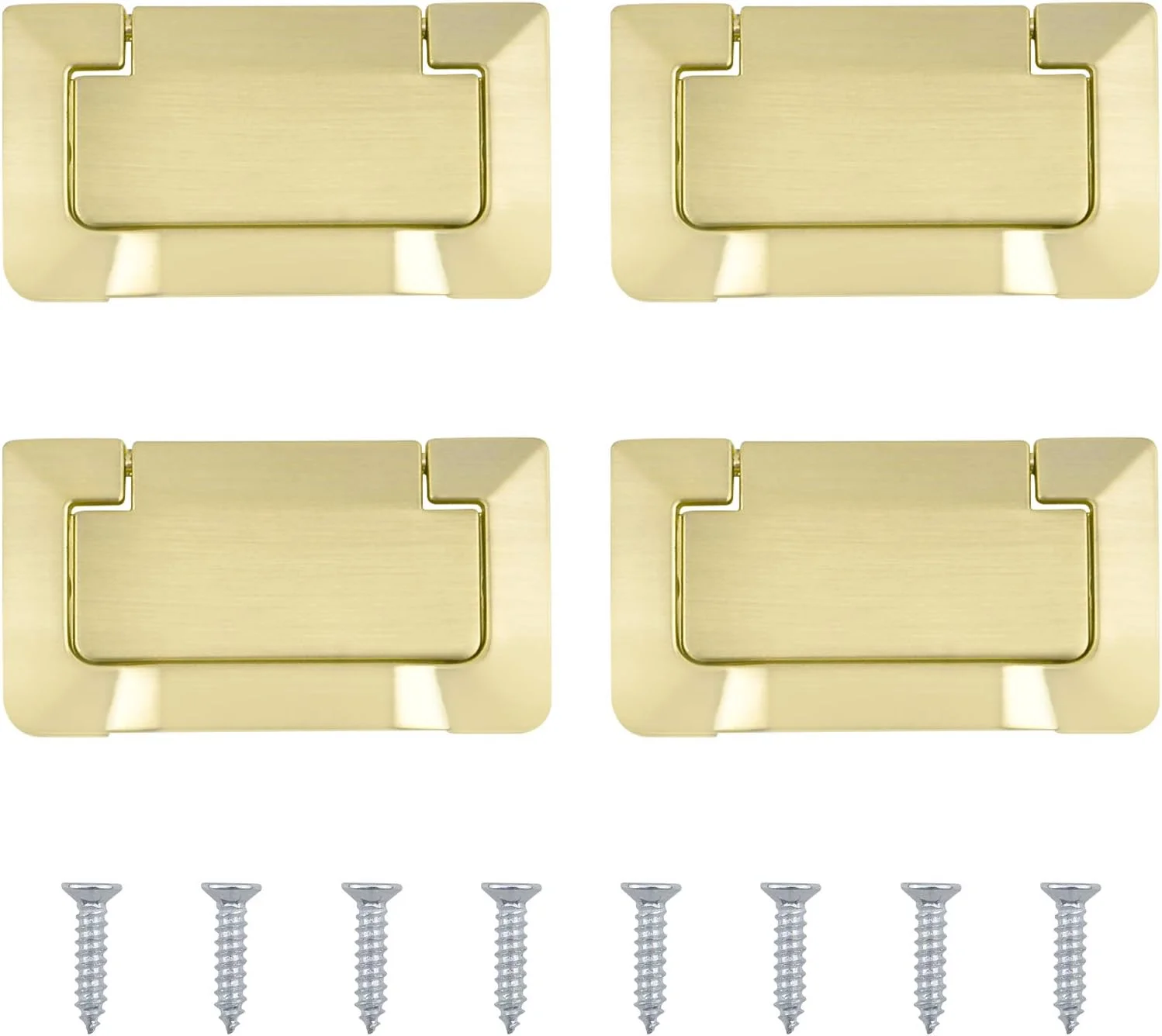 دستگیره توکار برنجی MOROBOR، مناسب برای درب های کشویی، کمد و کشو (4 عدد)