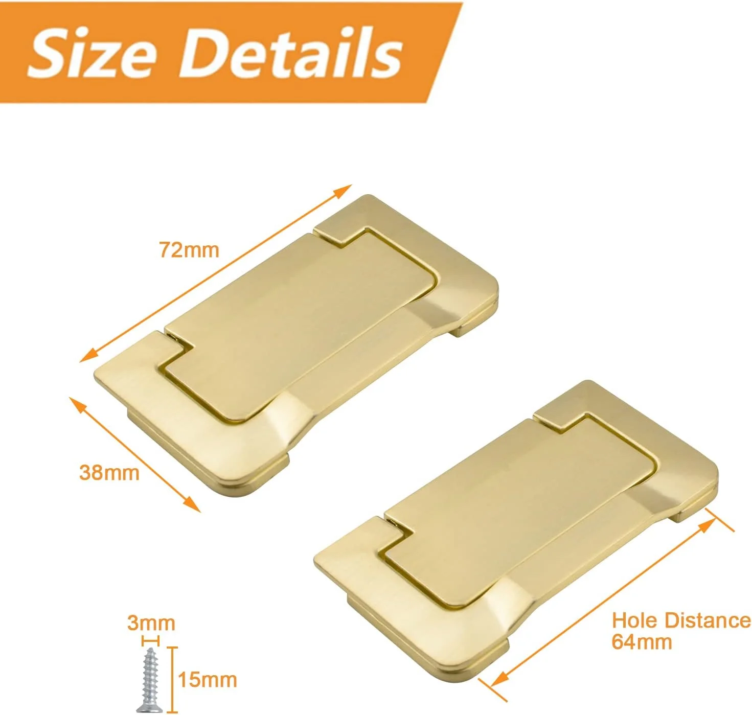 دستگیره توکار برنجی MOROBOR، مناسب برای درب های کشویی، کمد و کشو (4 عدد) دستگیره توکار برنجی MOROBOR، مناسب برای درب های کشویی، کمد و کشو (4 عدد)