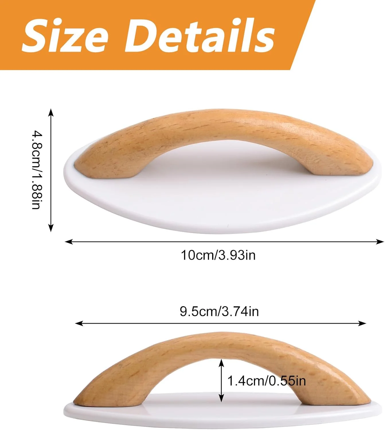 دستگیره چوبی خود چسب MOROBOR، بسته 4 عددی دستگیره کمکی گرد-بیضی شکل خود چسب برای درب های کشویی و پنجره ها