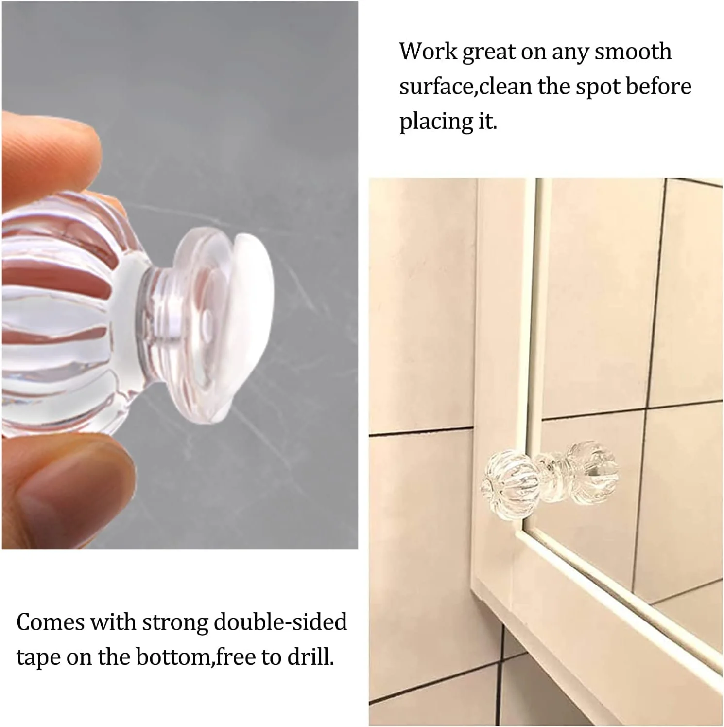 دستگیره کابینت خود چسب MOROBOR، 8 عدد دستگیره اکریلیک کلاسیک دستگیره های اکریلیک شفاف دستگیره کمد بدون سوراخ دستگیره برای درهای آینه حمام آشپزخانه دستگیره کابینت خود چسب MOROBOR، 8 عدد دستگیره اکریلیک کلاسیک دستگیره های اکریلیک شفاف دستگیره کمد بدون سوراخ دستگیره برای درهای آینه حمام آشپزخانه