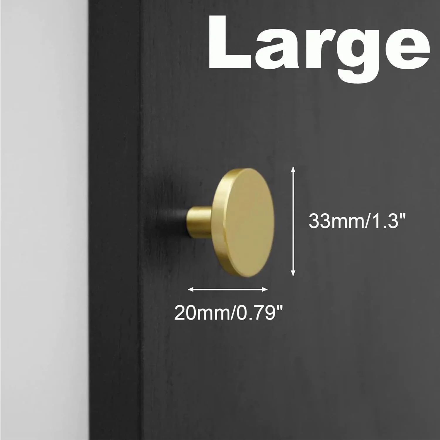 دستگیره های بزرگ طلایی برنجی LEPEVNEY، دستگیره گرد کابینت برای کابینت آشپزخانه، کشو، 10 عدد