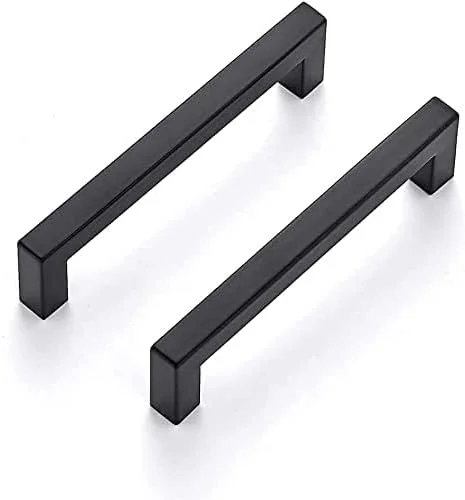 دستگیره کابینت مشکی LONTAN بسته 10 عددی، فاصله مرکز سوراخ 288 میلی متر، دستگیره درب آشپزخانه مشکی استیل