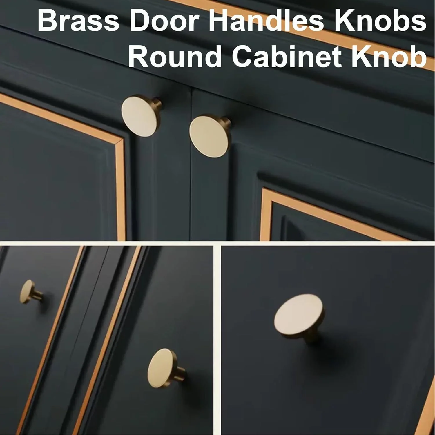 دستگیره های بزرگ طلایی برنجی LEPEVNEY، دستگیره گرد کابینت برای کابینت آشپزخانه، کشو، 10 عدد