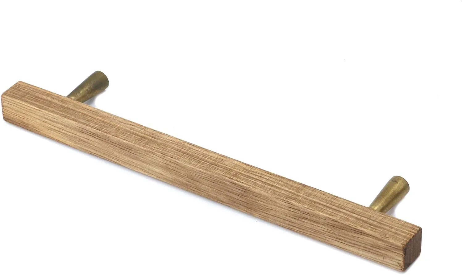 دستگیره چوبی دو عددی Pastlla از جنس چوب گردو با پایه آلومینیومی مشکی، مناسب برای کابینت آشپزخانه، کمد لباس، کشو و دراور (دستگیره مستطیلی، پایه برنجی، فاصله سوراخ 128 میلی متر / 5 اینچ)