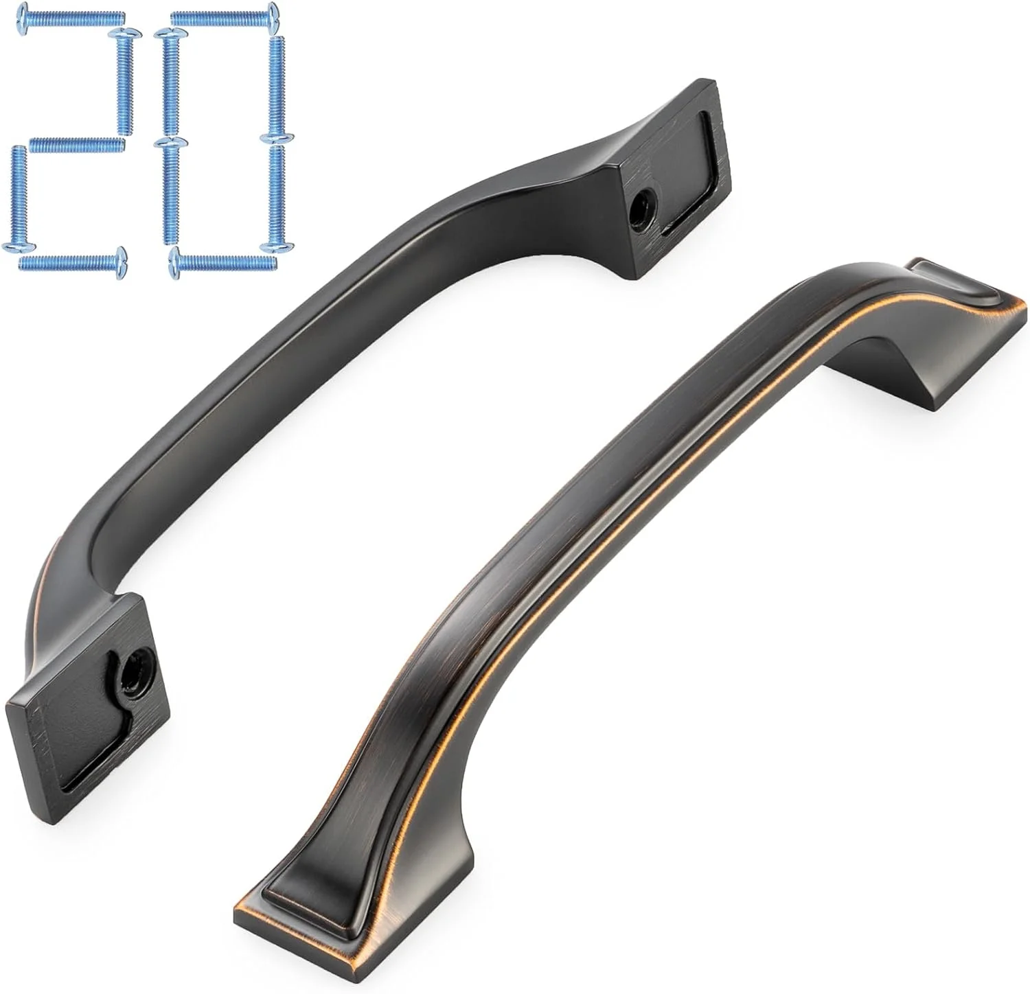 کوفیزو، بسته 20 عددی دستگیره کابینت آشپزخانه برنزی روغن‌کاری شده 3-3/4 اینچی، دستگیره کابینت برنزی، سخت افزار برنزی کابینت برای کابینت های آشپزخانه 1958، کمد کشو، اتاق خواب