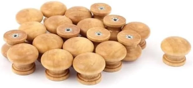 دستگیره چوبی کشو با روکش کاج KNP، سایز 35 میلی‌متر، بسته‌ 2 عددی، یک اکسسوری سخت‌افزاری کلاسیک و بادوام، مناسب برای کابینت‌ها، کشوها، کمد لباس‌ها و ارتقاء مبلمان.