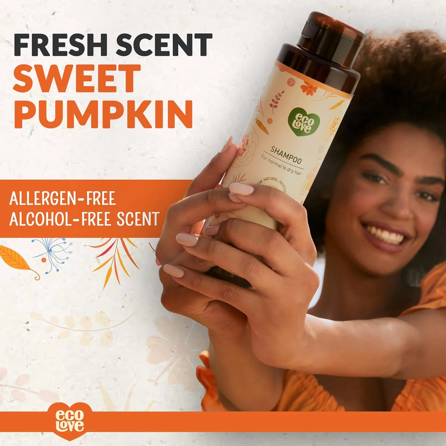 اکو لاو - شامپو طبیعی، بدون سدیم لوریل سولفات، شامپو وگان و بدون تست حیوانی، شامپو خشک طبیعی برای زنان، شامپو ارگانیک هویج و کدو تنبل، بدون SLS یا پارابن، 520 میلی لیتر اکو لاو - شامپو طبیعی، بدون سدیم لوریل سولفات، شامپو وگان و بدون تست حیوانی، شامپو خشک طبیعی برای زنان، شامپو ارگانیک هویج و کدو تنبل، بدون SLS یا پارابن، 520 میلی لیتر