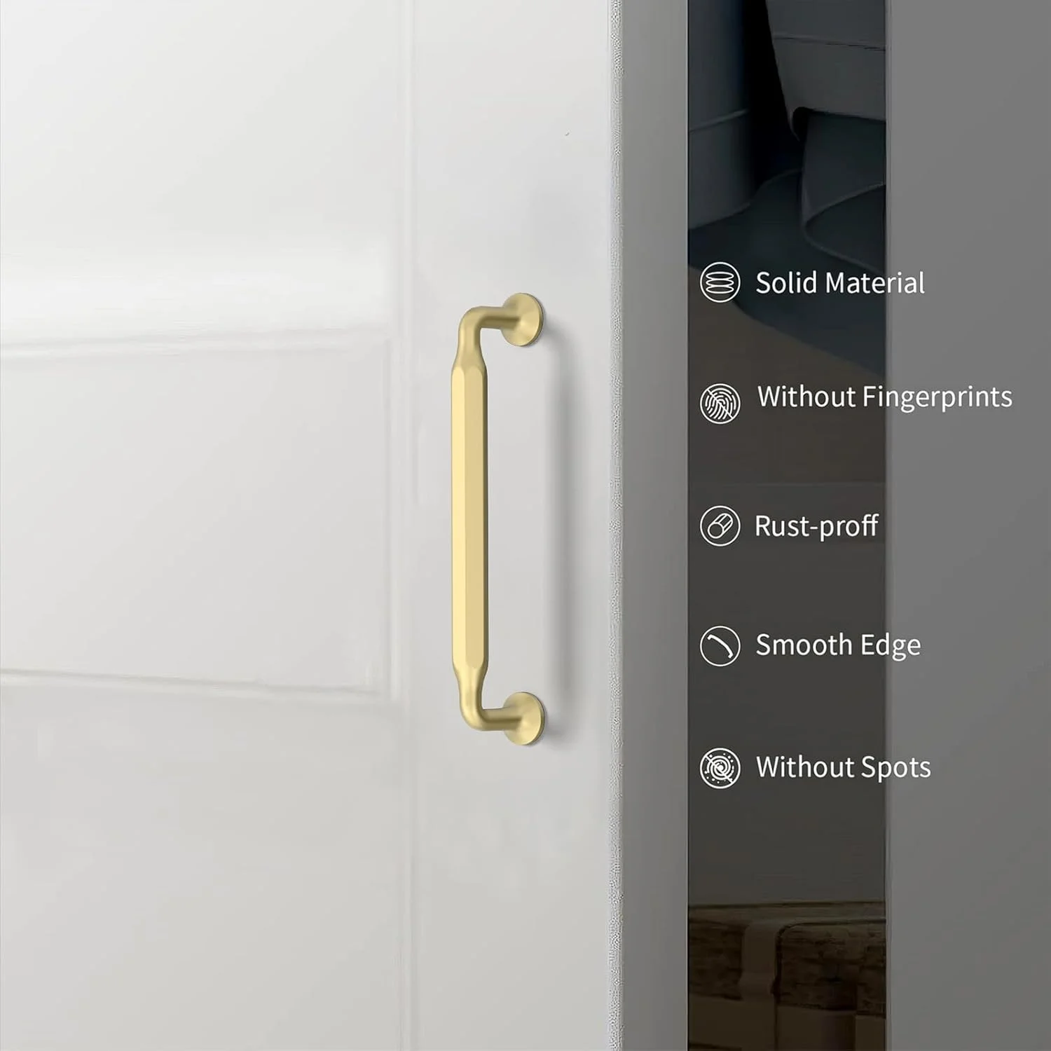 دستگیره کابینت آشپزخانه KNOKLOCK بسته 10 عددی، طلایی مات، سایز 96 میلی متر، مناسب برای کشو، کمد و کابینت