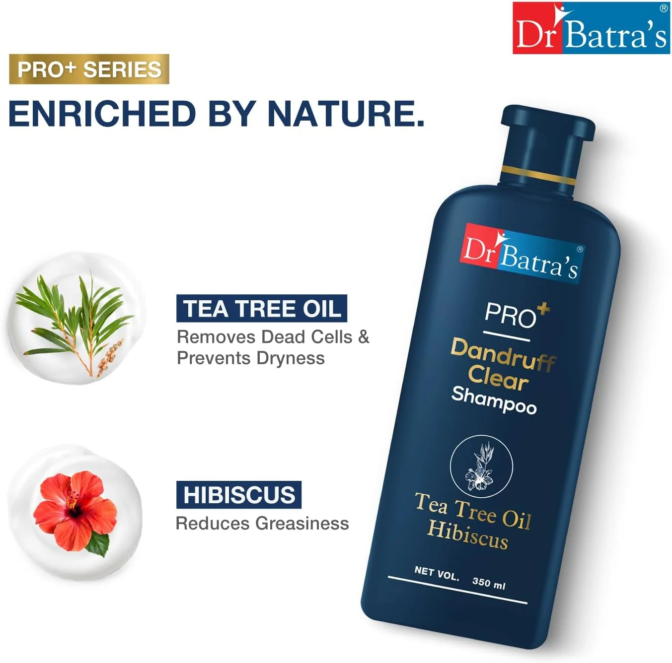 شامپو ضد شوره سر دکتر باترا مدل PRO+، بدون پارابن و سولفات، بهترین محصول ضد شوره برای آقایان و بانوان (350 میلی لیتر، بسته 1 عددی)