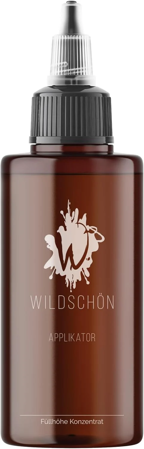 شامپو کنسانتره ارگانیک WILDSCHÖN اسطوخودوس + صنوبر - شامپو طبیعی برای موهای معمولی و چرب - 150 میلی لیتر (1.5 لیتر شامپو میدهد) - وگان، بدون سیلیکون، بدون پارابن، کاهش پلاستیک - به همراه اپلیکاتور رایگان