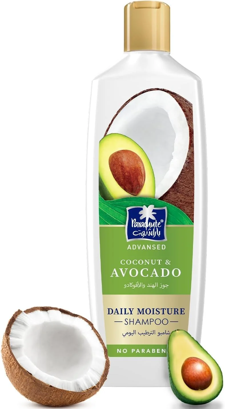 شامپو روزانه مرطوب کننده پاراشوت ادونسد 340 میلی لیتر | شامپو با آووکادو و نارگیل | مرطوب کننده و کاهش دهنده شکستگی مو | آبرسانی عمیق برای موهای نرم | 0% مواد شیمیایی مضر شامپو روزانه مرطوب کننده پاراشوت ادونسد 340 میلی لیتر | شامپو با آووکادو و نارگیل | مرطوب کننده و کاهش دهنده شکستگی مو | آبرسانی عمیق برای موهای نرم | 0% مواد شیمیایی مضر