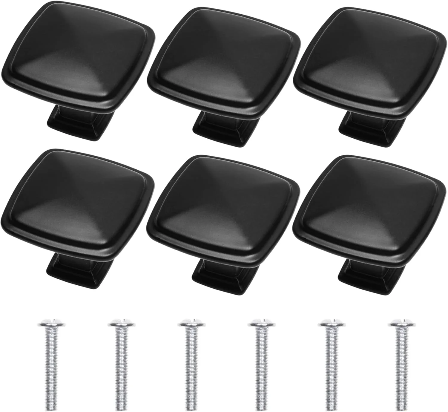 دستگیره کابینت مربعی Kare & Kind - مشکی مات - کشویی، کمد، دراور - دستگیره های کلاسیک - سخت افزار برای DIY و بهبود خانه (6 عدد)