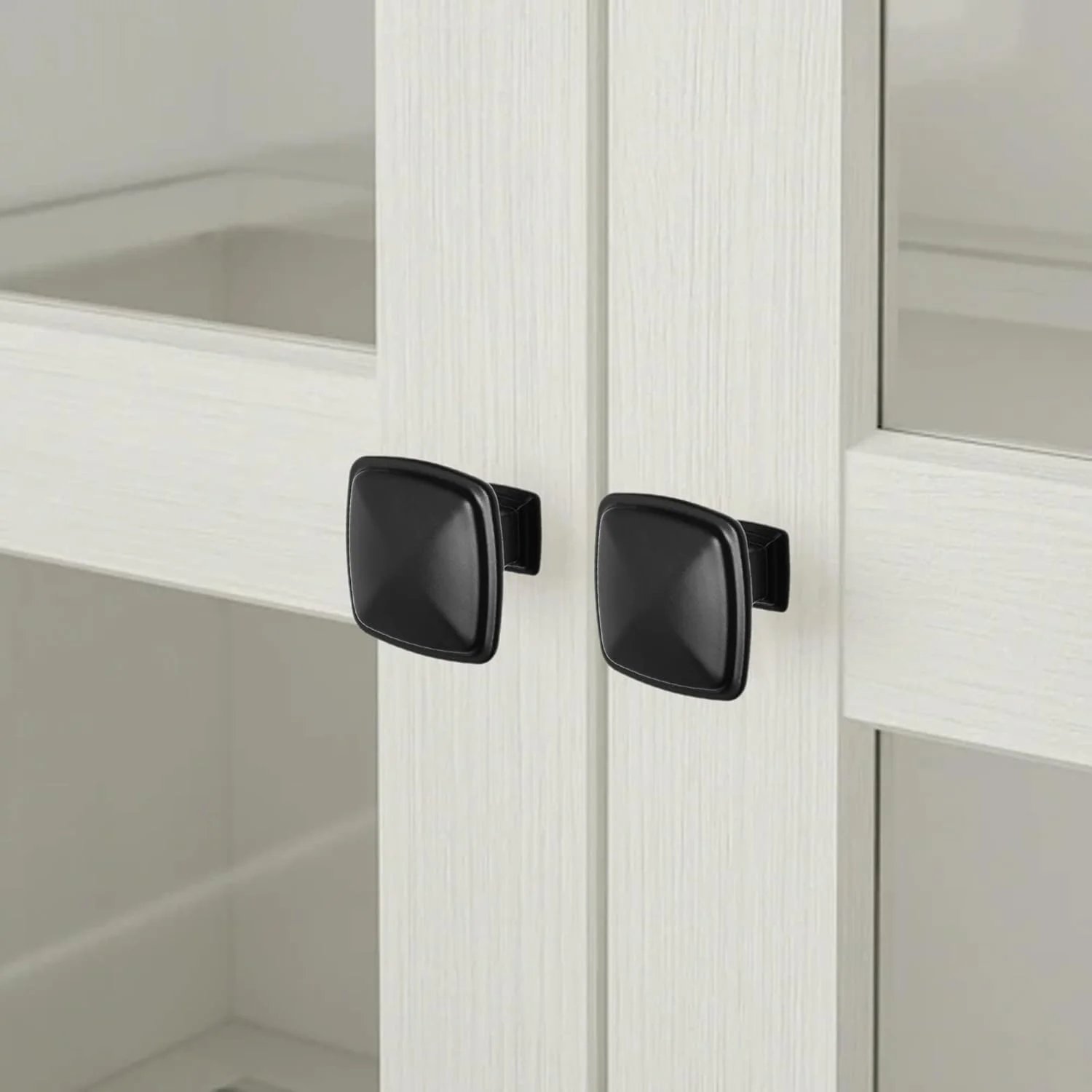 دستگیره کابینت مربعی Kare & Kind - مشکی مات - کشویی، کمد، دراور - دستگیره های کلاسیک - سخت افزار برای DIY و بهبود خانه (6 عدد)