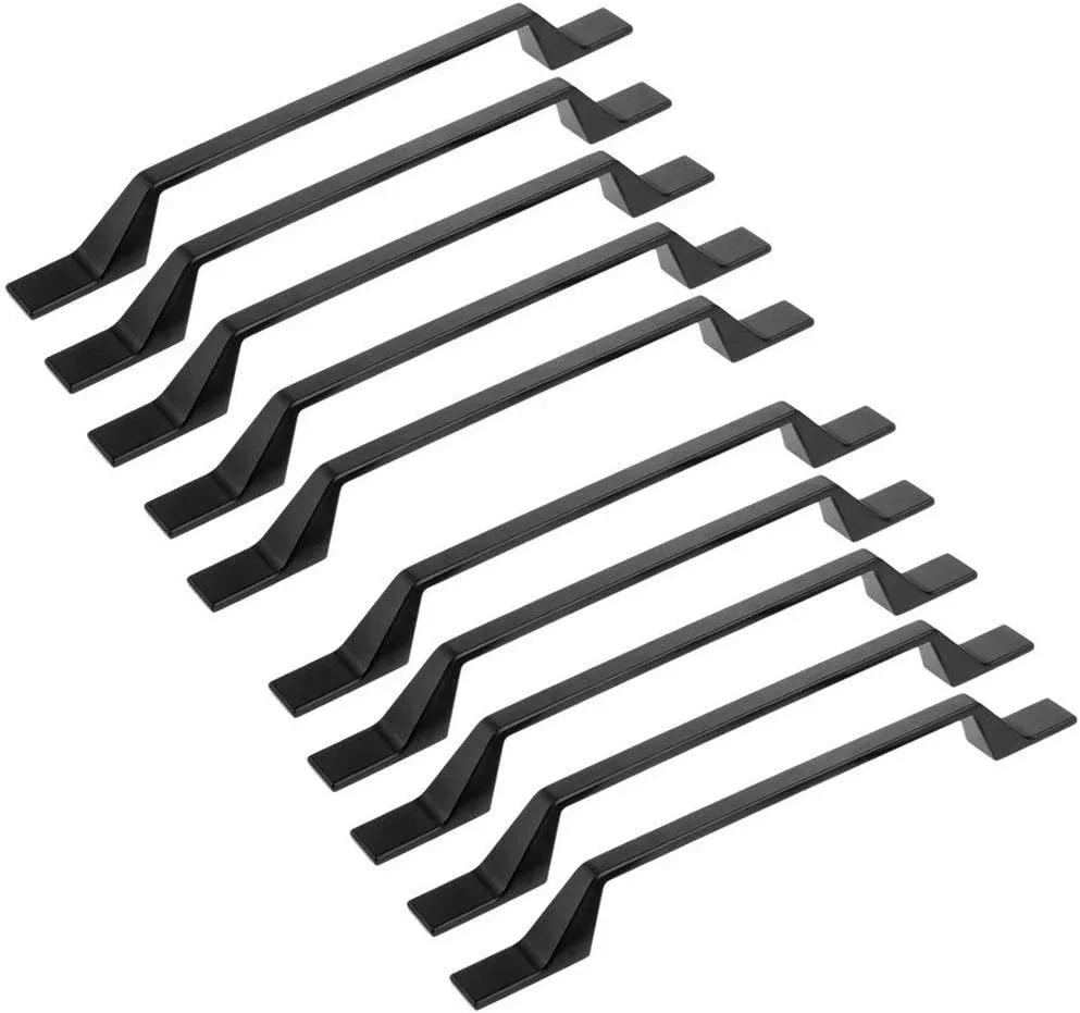 بسته 10 عددی دستگیره کابینت آشپزخانه، دستگیره کشو کمد، دستگیره درب، دستگیره آلیاژ روی برای مبلمان آشپزخانه، اتاق خواب، دفتر کار (فاصله سوراخ ها 7.6 اینچ/192 میلی متر، مشکی)