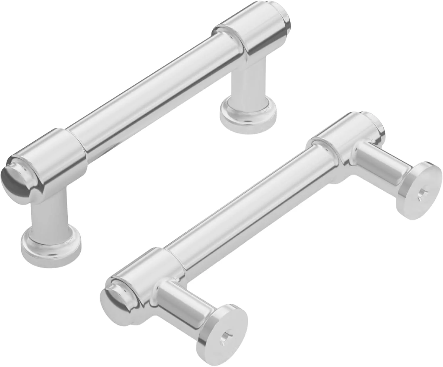 دستگیره کابینت آشپزخانه هسته جامد Hickory Hardware، دستگیره های لوکس کابینت، سخت افزار برای درها و کشوهای کمد، مرکز سوراخ 3 اینچی، کروم، مجموعه Piper