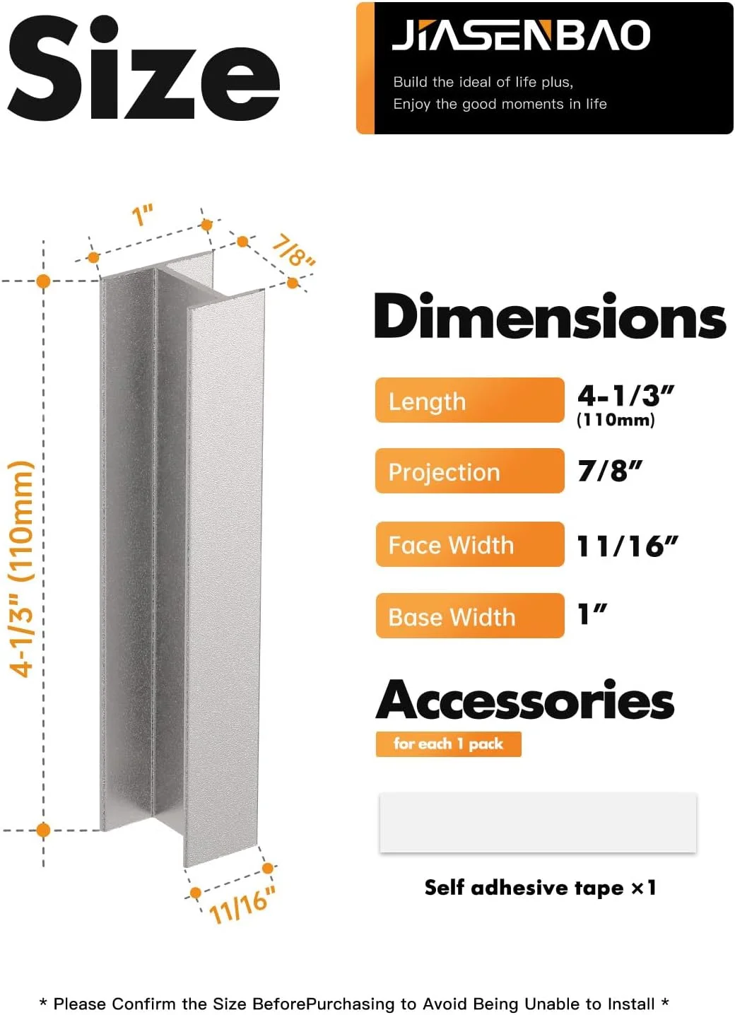 دستگیره کابینت نقره ای خود چسب JIASENBAO بسته 5 عددی، طول 4-1/3 اینچ (مناسب 3.78 اینچ)، دستگیره انگشتی، دستگیره کابینت، کشو آشپزخانه، کمد لباس، کابینت حمام