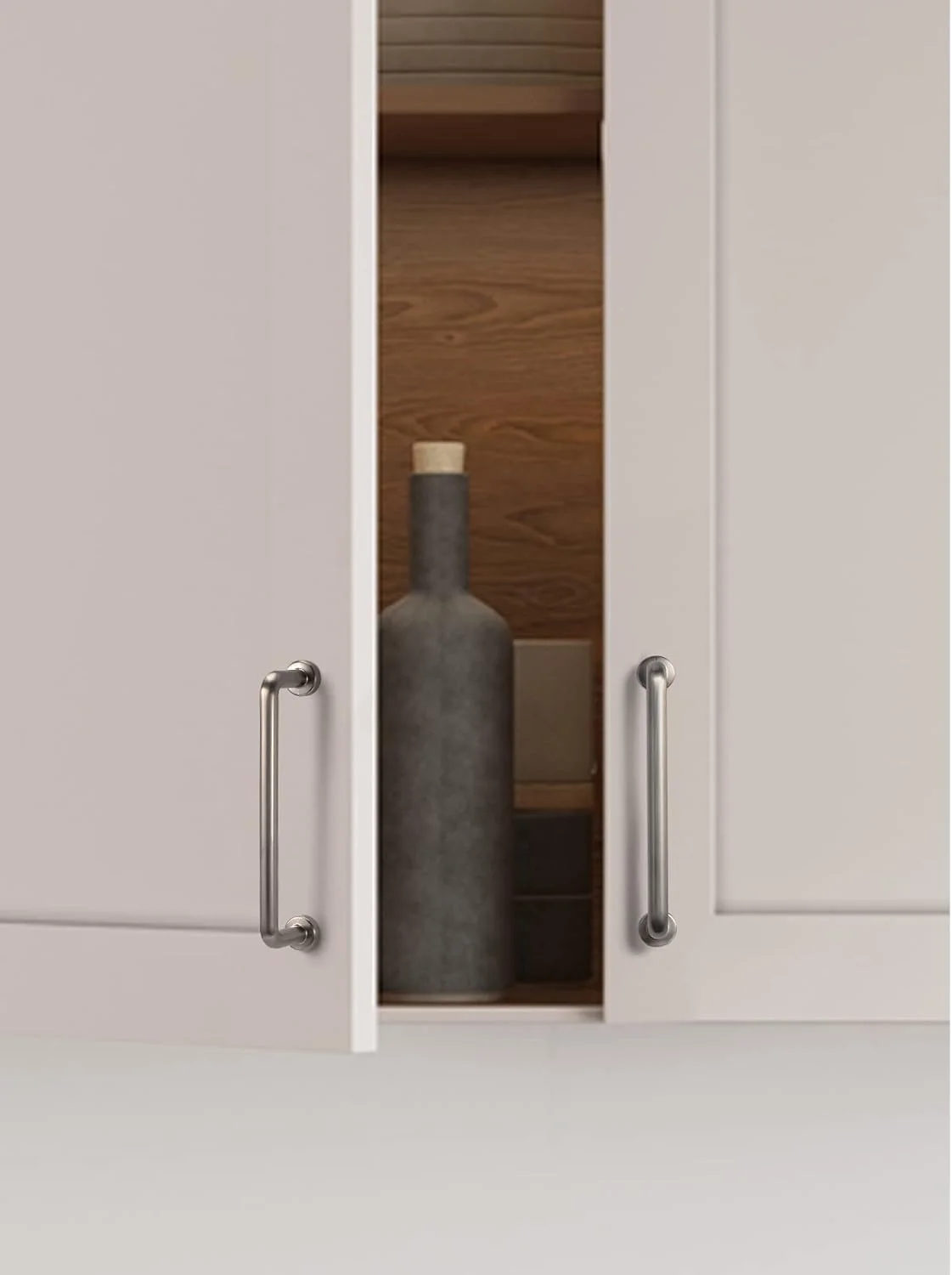 دستگیره کابینت نیکل برس خورده JIASENBAO، مرکز سوراخ 96 میلی‌متر، دستگیره میله‌ای کشو آشپزخانه کمد نقره‌ای تزئینی کلاسیک، آلیاژ روی، بسته 5 عددی