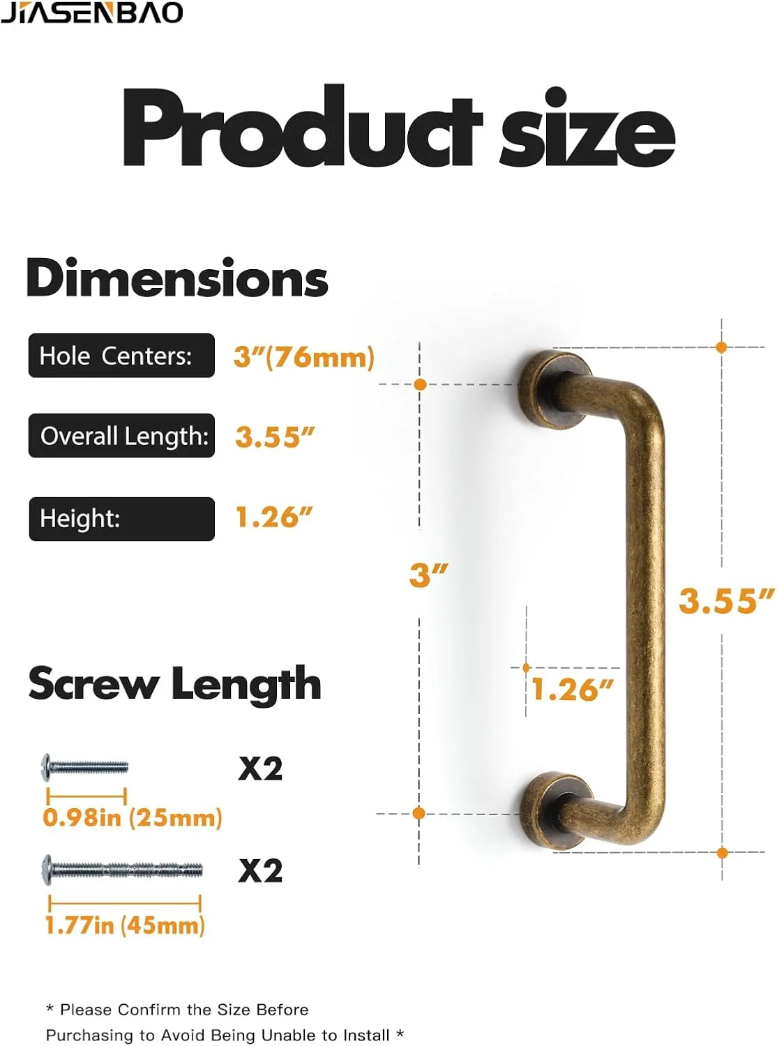 دستگیره های میله ای کابینت برنجی عتیقه JIASENBAO، فاصله مرکز سوراخ 3 اینچ، بسته 20 عددی، دستگیره های کشو به سبک کلاسیک قدیمی، سخت افزار کابینت کمد آشپزخانه، حمام و دراور