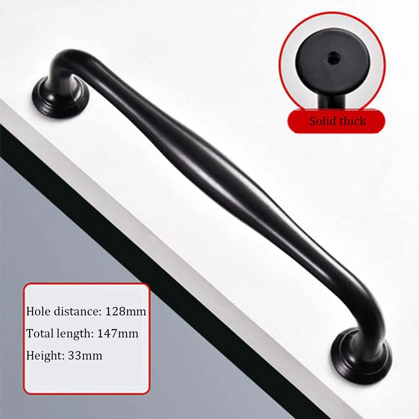 دستگیره کابینت OOPP، دستگیره های مشکی کابینت، دستگیره های مشکی کشو، یراق آلات کابینت آشپزخانه، دستگیره کابینت، دستگیره کمد، یراق آلات مبلمان به همراه پیچ، آلیاژ آلومینیوم، B