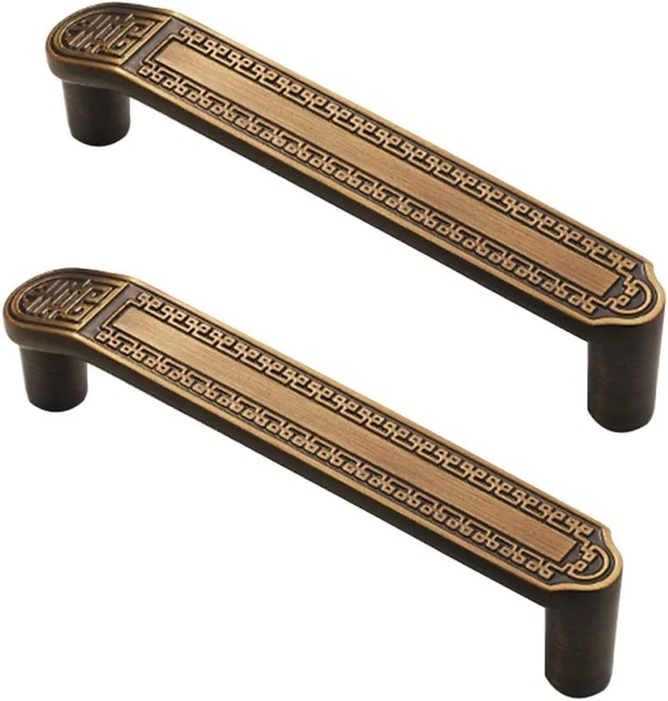 دستگیره درب، دستگیره کشو کابینت کفش، دستگیره درب کابینت کمد مسی خالص، دستگیره تمام مسی کابینت، ایمن و محافظ محیط زیست LEOWE (رنگ: قهوه ای، اندازه: 11cm*2)