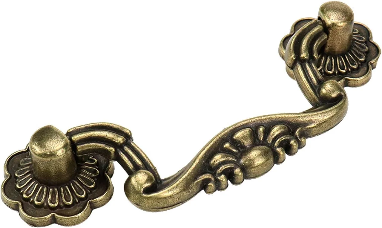 دستگیره کابینت Mcrdy، آلیاژ روی، برنز قدیمی، دستگیره کشو، دستگیره کمد لباس آشپزخانه، 5 عدد، فاصله سوراخ نصب 3 اینچ